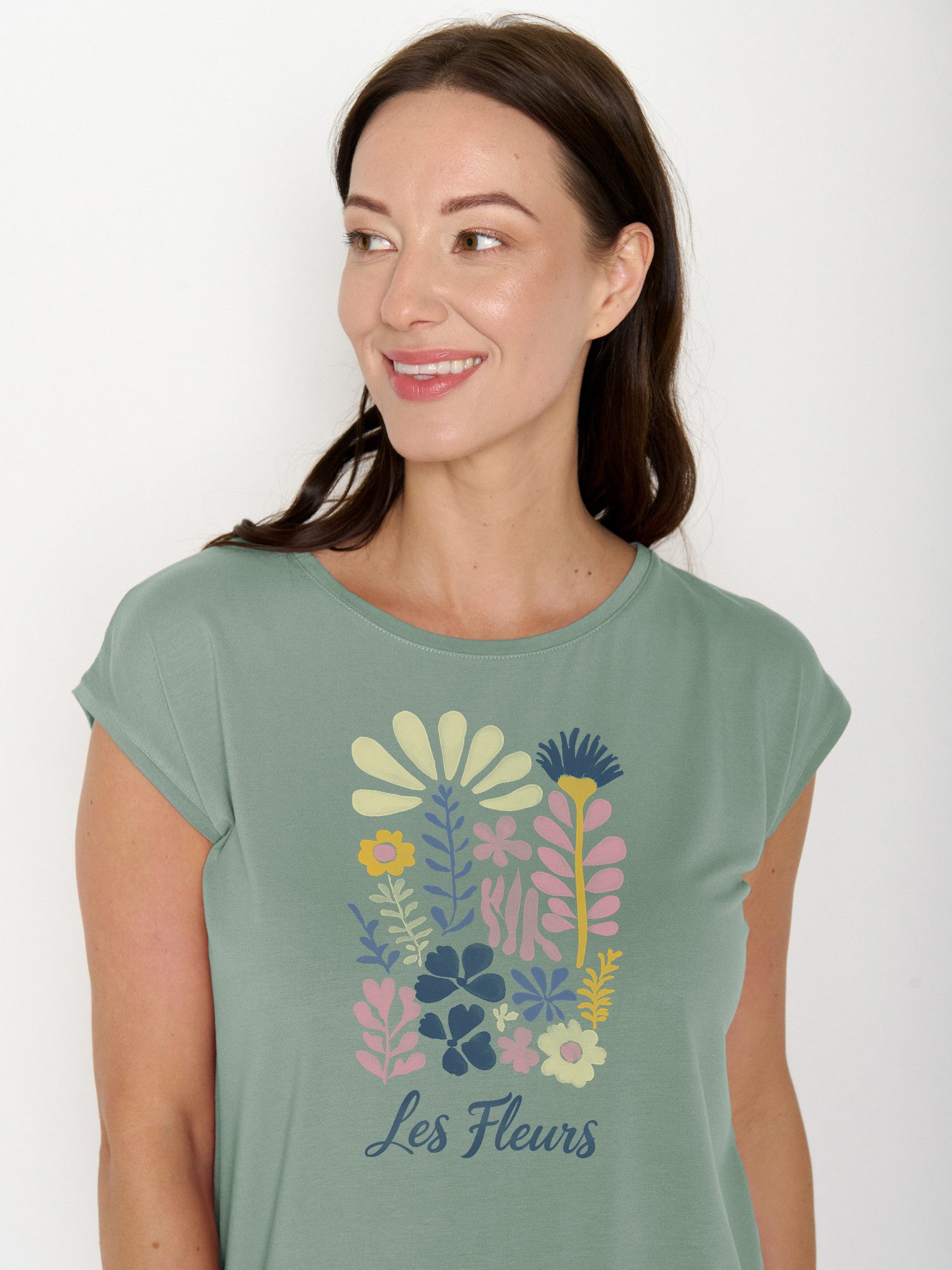 GreenBomb T-Shirt Timid Les Fleurs (1-tlg., 1) lockerer kurzer Schnitt, ohn günstig online kaufen