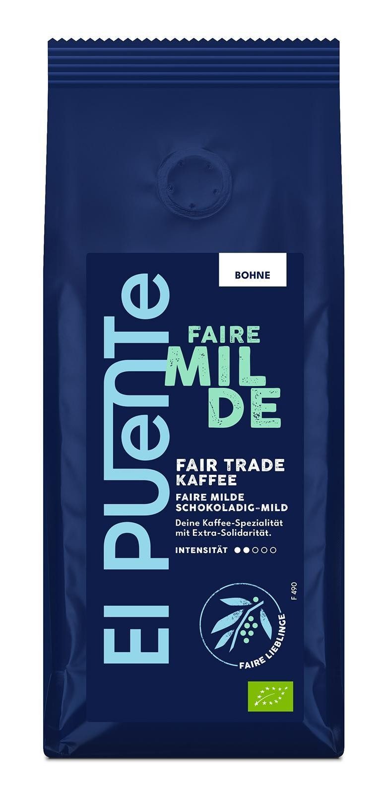 El Puente Kaffee Faire Milde - Bio-Kaffeebohnen 250 g, Fair Trade, Vegan, Bio, Handmade