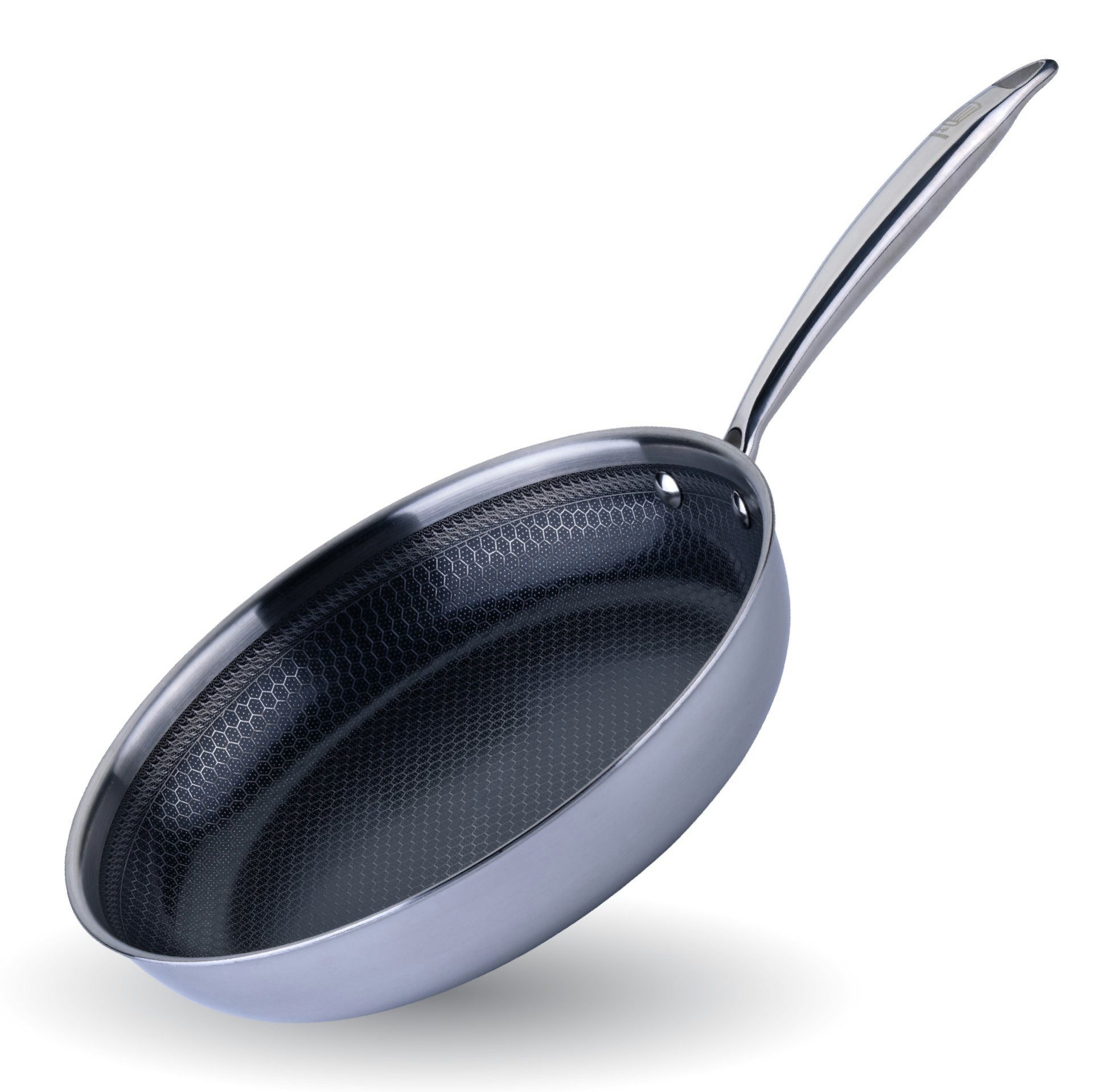 Chefkoch trifft Fackelmann Bratpfanne Tri-Ply, Ø 28 cm, Edelstahl, Induktion/- backofengeeignet, Edelstahl