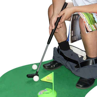 Goods+Gadgets Spielball WC Toiletten Golf Set Golfset für das Badezimmer, Klo Golfsport