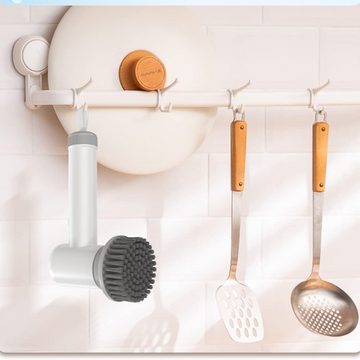 AKKEE Reinigungsbürsten-Set Elektrische Reinigungsbürste, Kabelloser Hand-Duschwäscher, (mit 3 Austauschbare Bürstenköpfe, 1-tlg), für die Reinigung von Badezimmern, Wannen, Böden, Fliesen und zu Hause