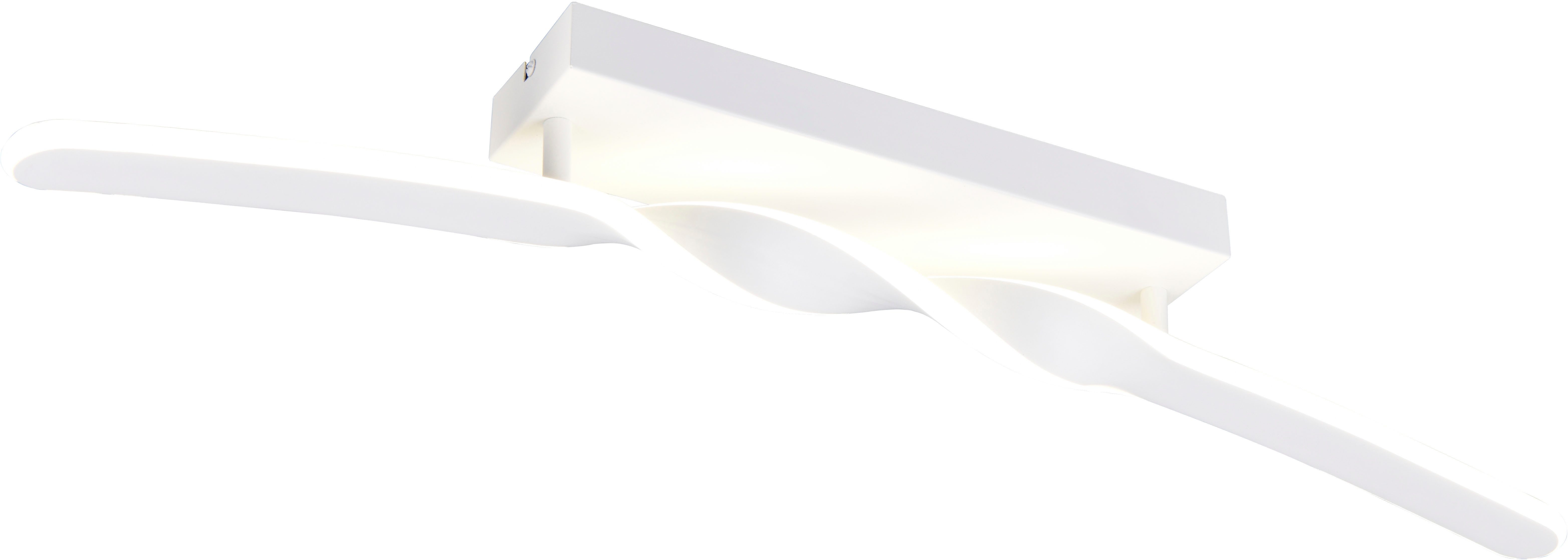Reality Leuchten LED Deckenleuchte GINKO, LED Deckenlampe 18W 2100 Lumen 4000K kaltweiß, Schlafzimmer, LED fest integriert, Kaltweiß, als Wandlampe oder Deckenlampe montierbar, Breite 79 cm Höhe 12,5cm