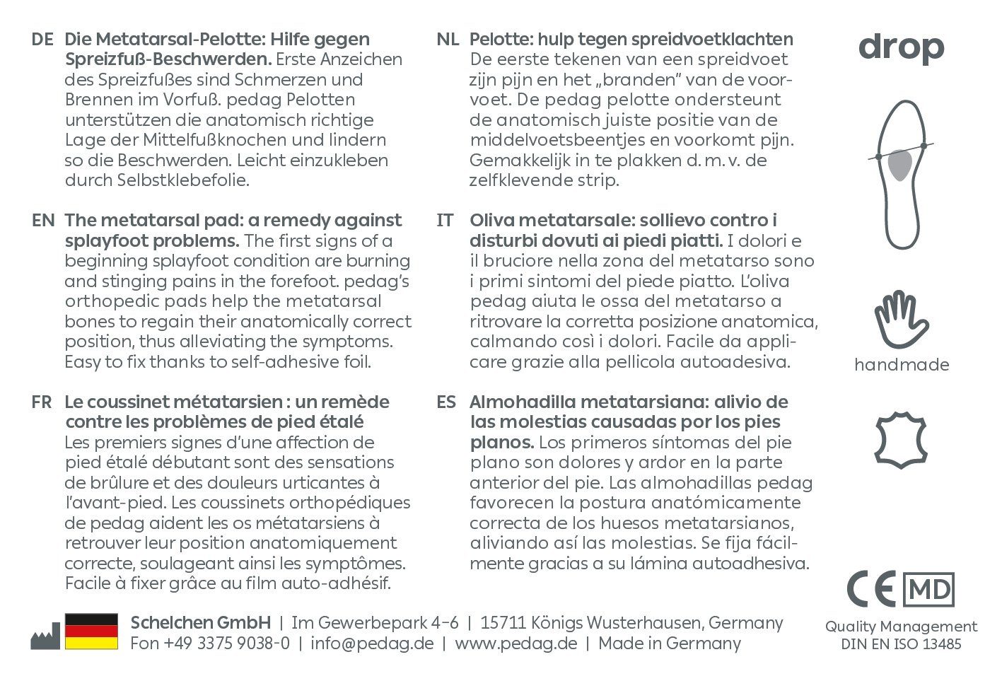 Pedag Einlegesohlen pedag Drop weiche Pelotte Tropfenform weiß 1Paar S 35 / 37 EU – Bild 4 von 5