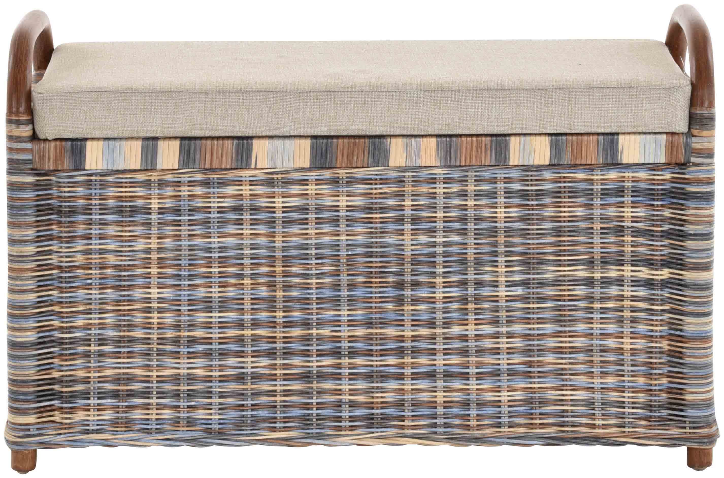 Krines Home Sitzbank Rattan Bank Sitzbank Sitzhocker mit Stauraum gepolster günstig online kaufen