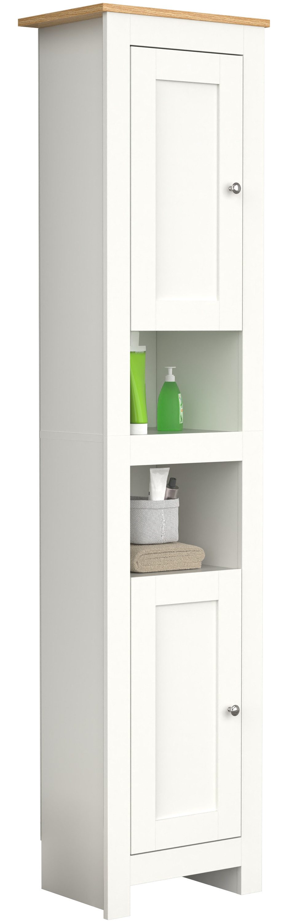 VCM Hochschrank Holz Badmöbel Badschrank Hochschrank Regal Balusa