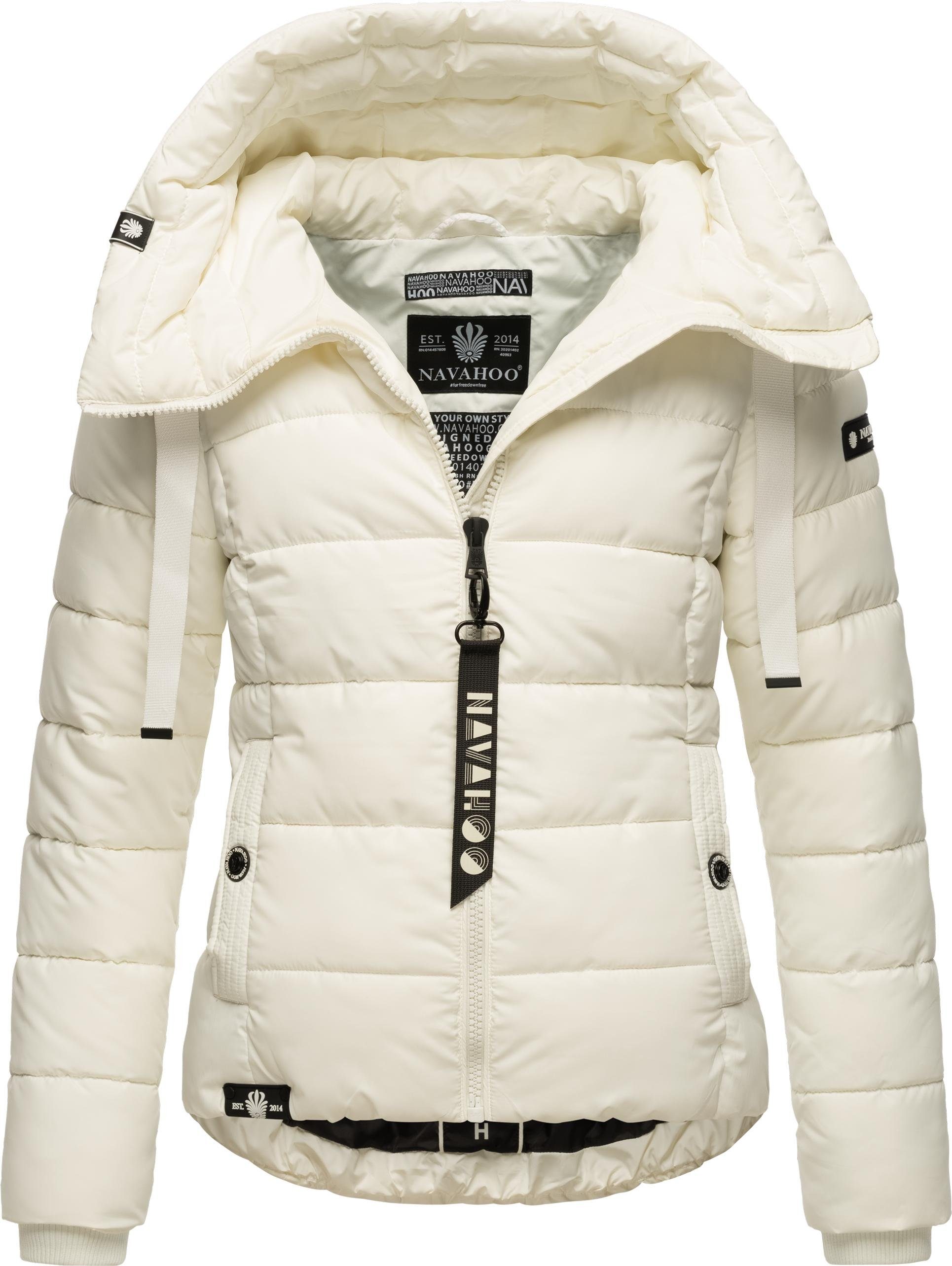 Navahoo Steppjacke Amayaa stylische Damen Winterjacke mit coolen Applikationen – Bild 4 von 5