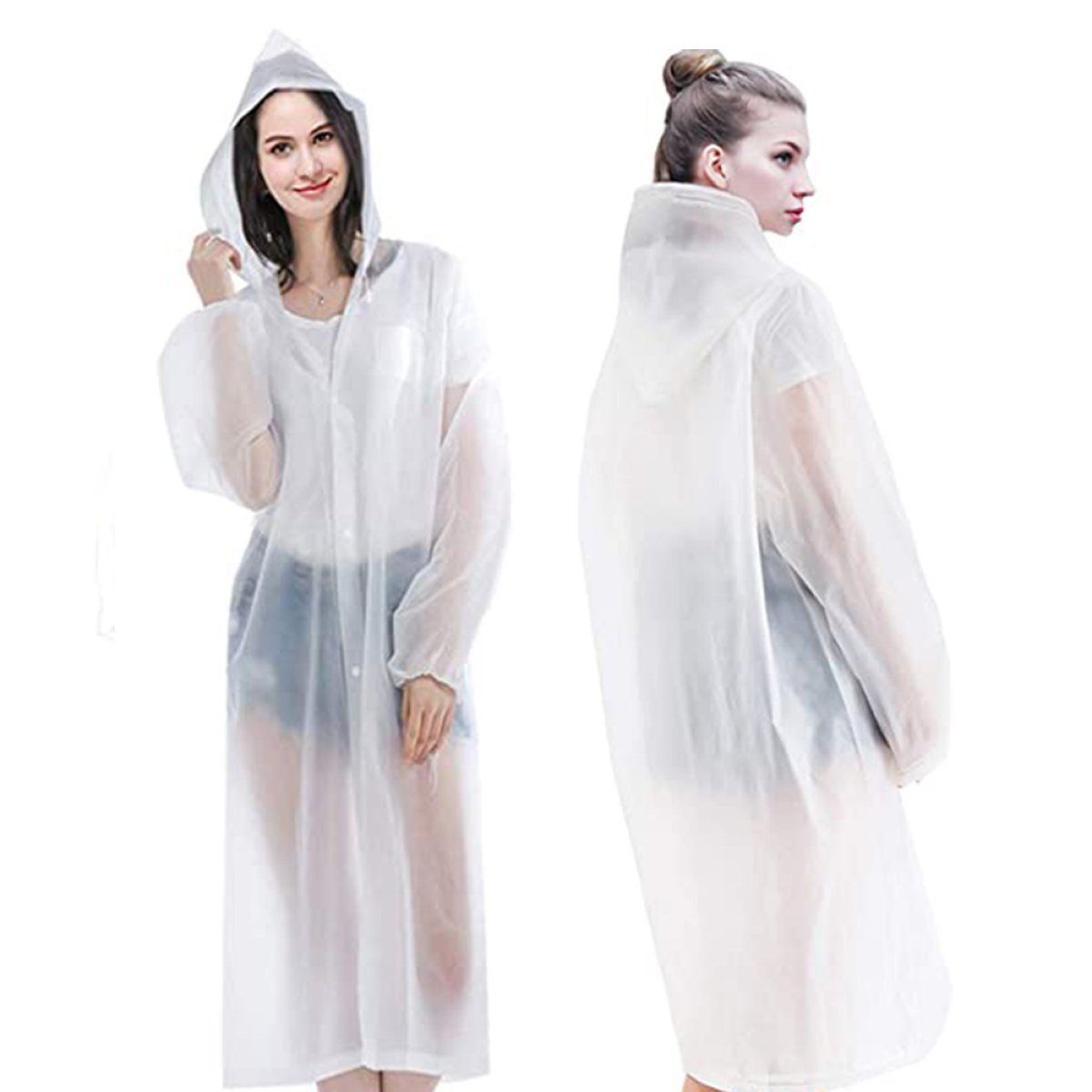 Fivejoy Regenmantel Wasserdicht Regencape Regenponcho Regenmantel für Damen Herren 2 Stück (2-tlg)