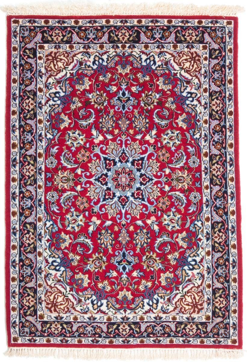 Orientteppich Isfahan Seidenkette 70x102 Handgeknüpfter Orientteppich, Nain Trading, rechteckig, Höhe: 6 mm