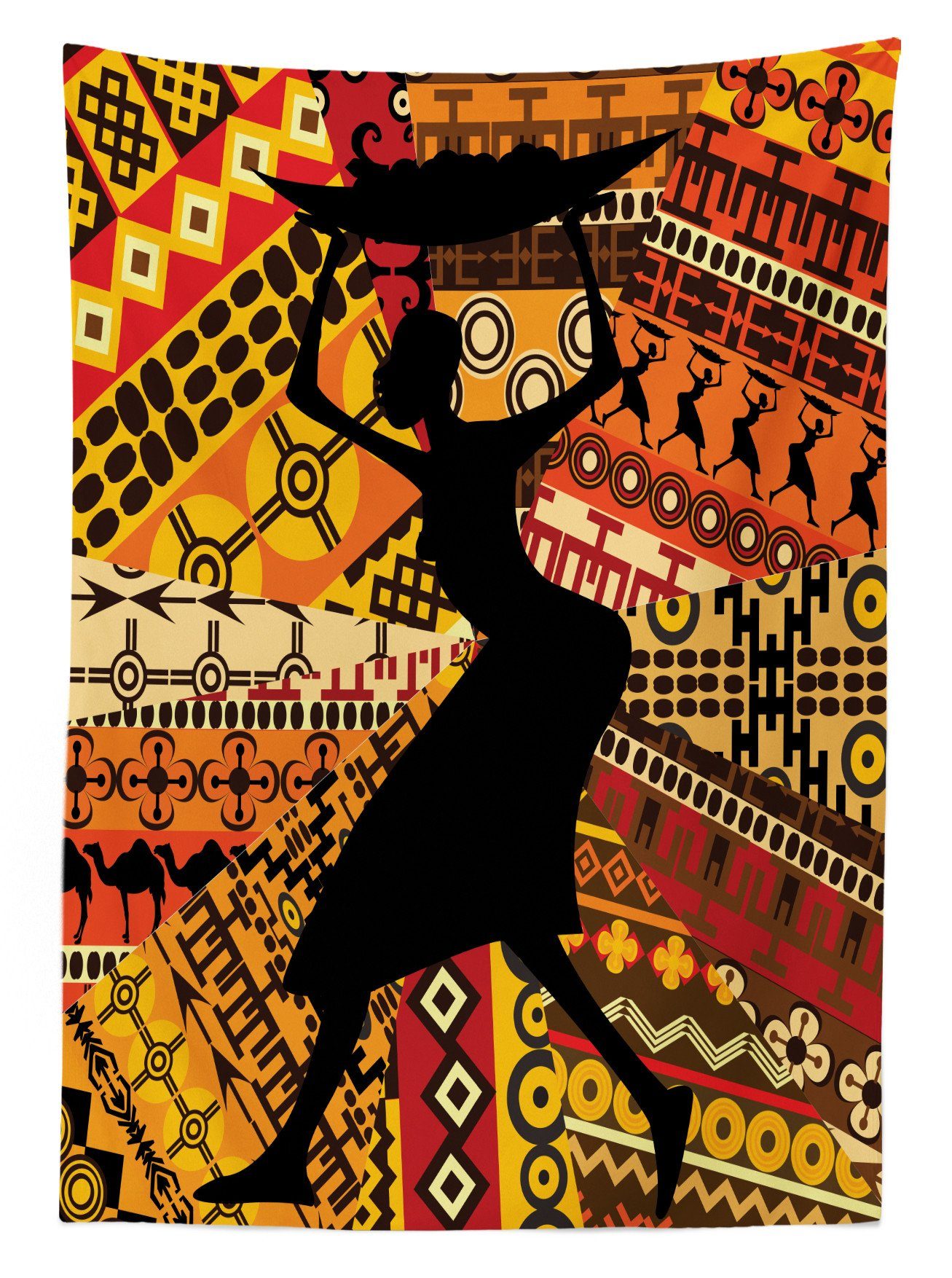 Außen Abakuhaus den afrikanische Tischdecke Für Waschbar Farben, Bereich Patterns Klare Frau geeignet Farbfest Folk