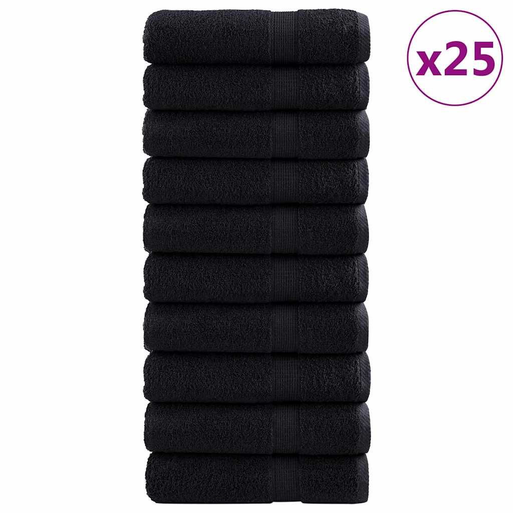 vidaXL Handtuch Gästetuch SOLUND 25 Stk. Schwarz 70 x 140 cm 550 gsm, Baumwolle (25-St)