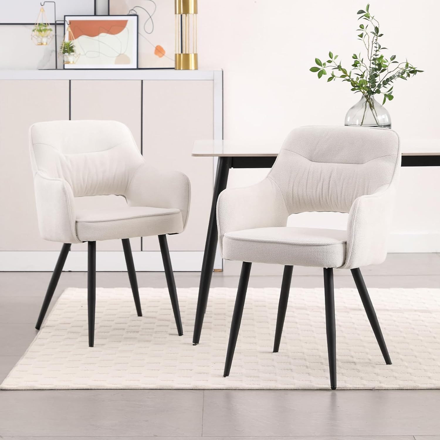WAHSON OFFICE CHAIRS Esszimmerstuhl Gepolsterte Chenille-Essstühle günstig online kaufen