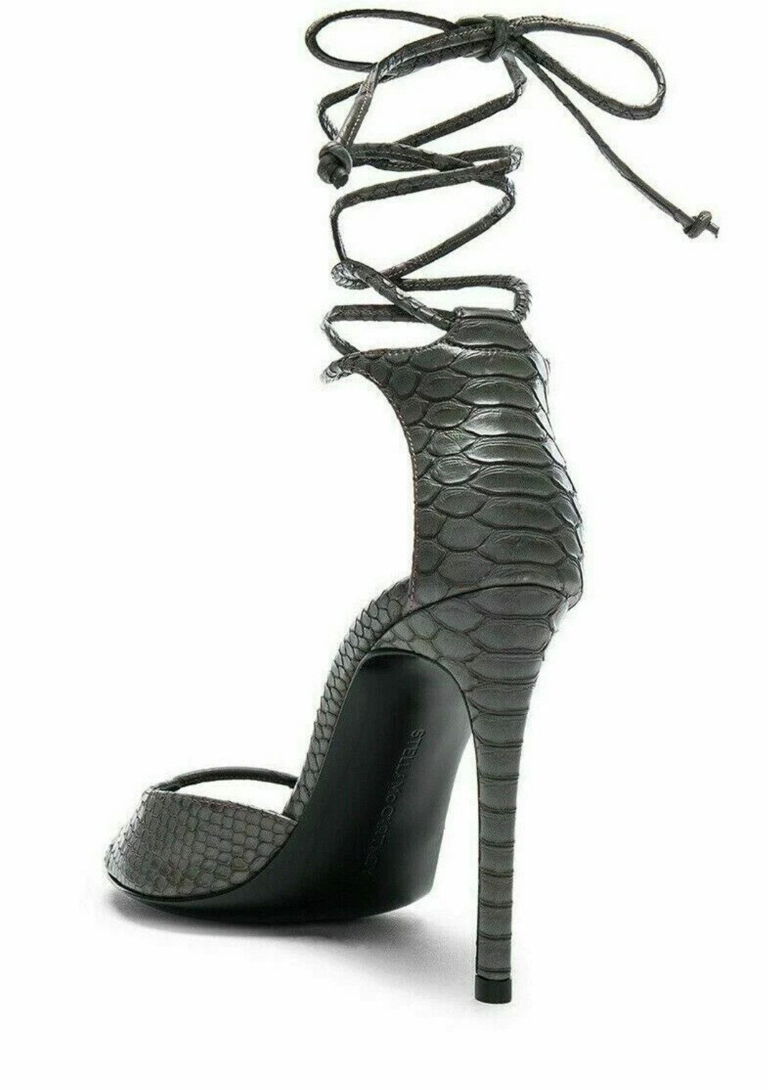 Stella McCartney High Heels Pumps Schuhe mit Schnürung am Knöchel High-Heel-Pumps Eco-Alternative-Nappaleder mit geprägter Reptilstruktur