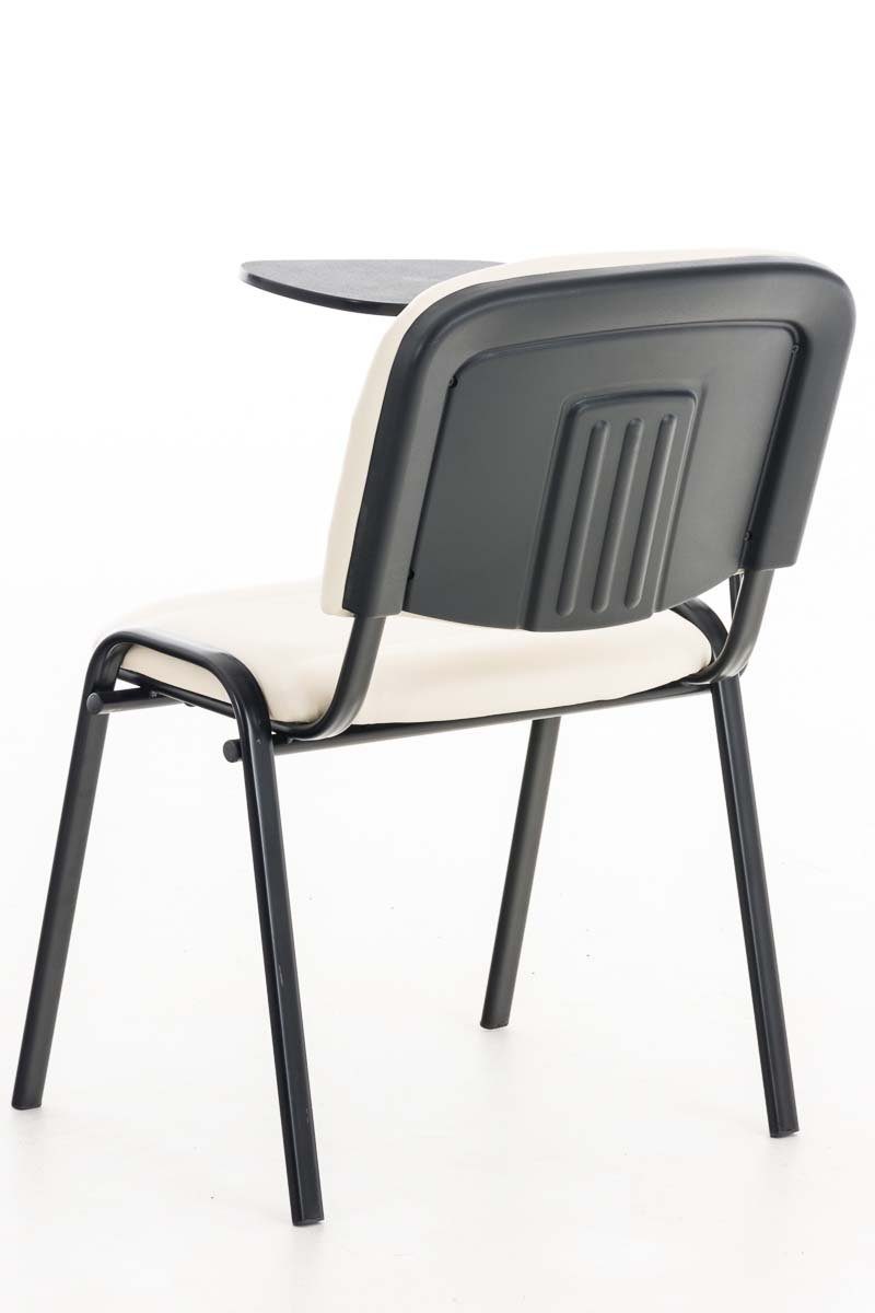 TPFLiving Besucherstuhl Keen mit creme Messestuhl), Polsterung Kunstleder Sitzfläche: - - - Warteraumstuhl hochwertiger Konferenzstuhl schwarz Gestell: - (Besprechungsstuhl Metall