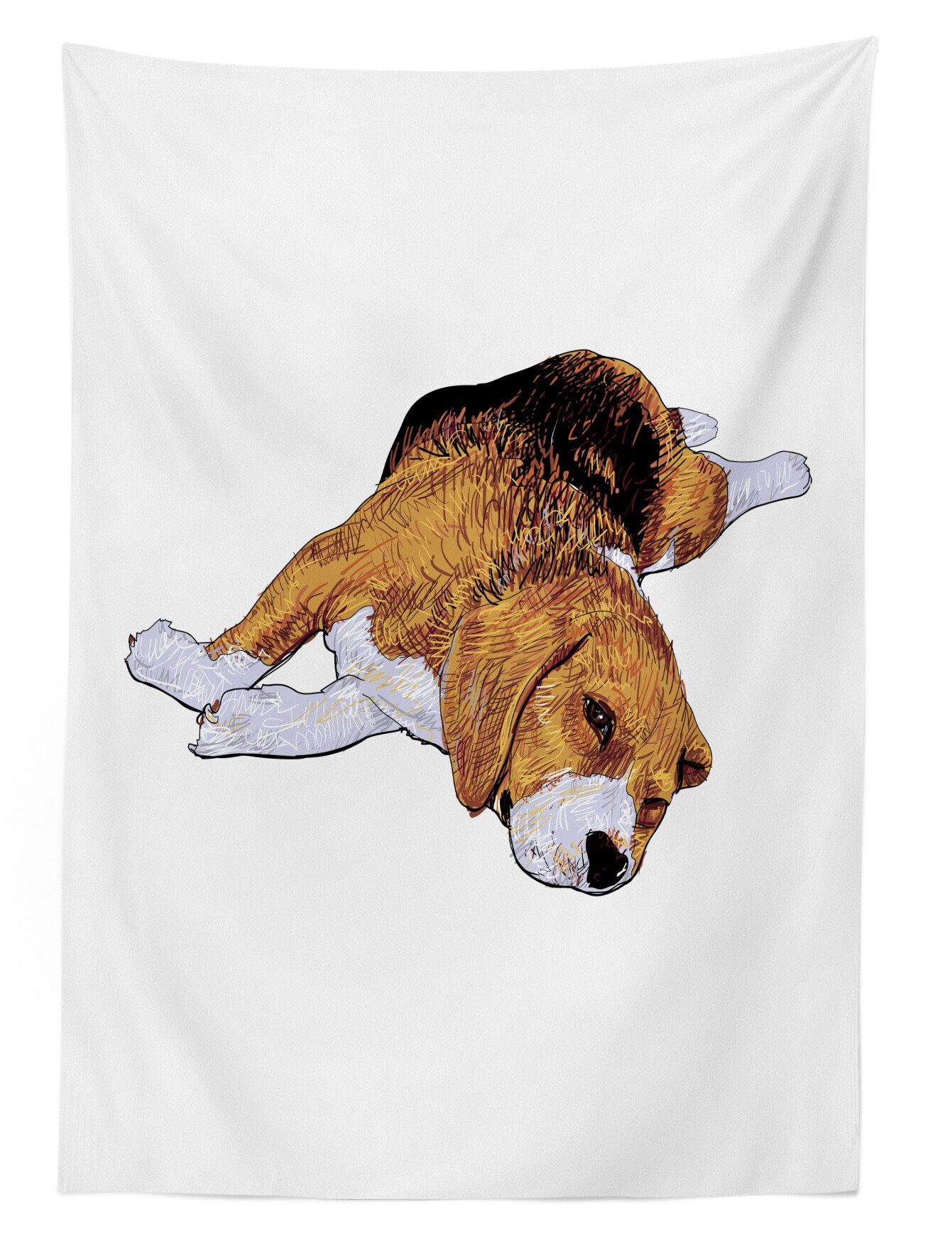 Abakuhaus Tischdecke Hund Für geeignet Einschlafen Waschbar Bereich Farben, Farbfest dem Klare Vor Beagle Außen den