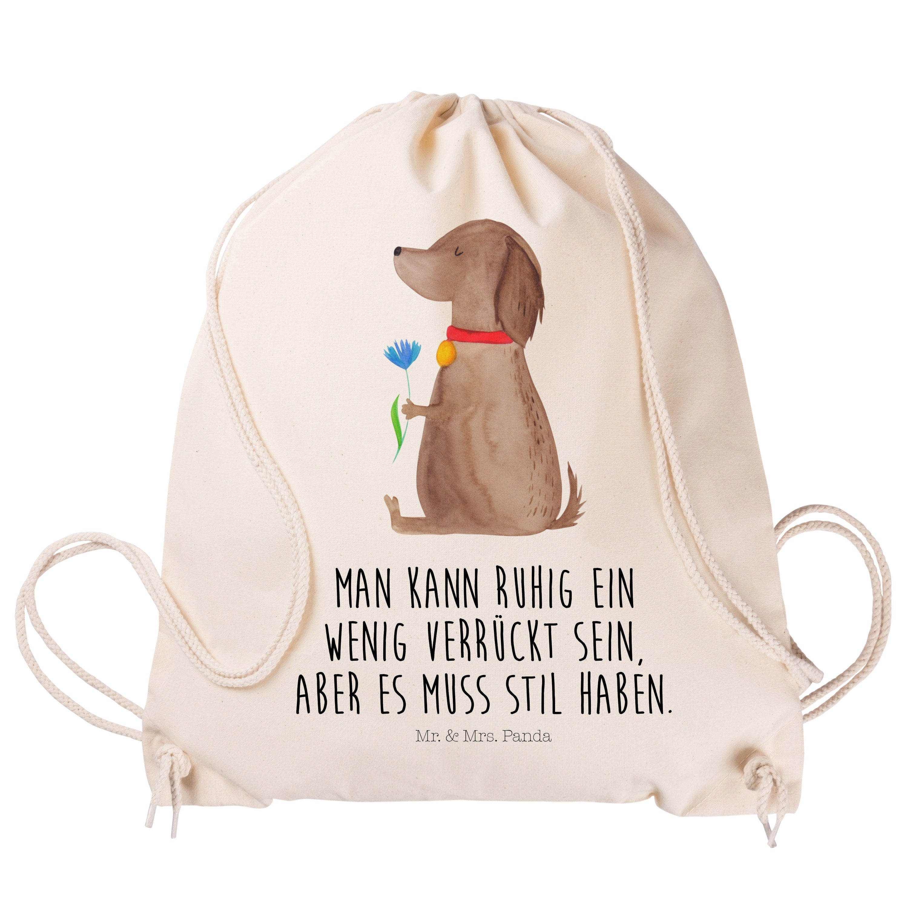 Blume Sporttasche, Mr. - Transparent Sportbeutel, & Mrs. Panda Hundem Sporttasche Geschenk, - (1-tlg) Hund