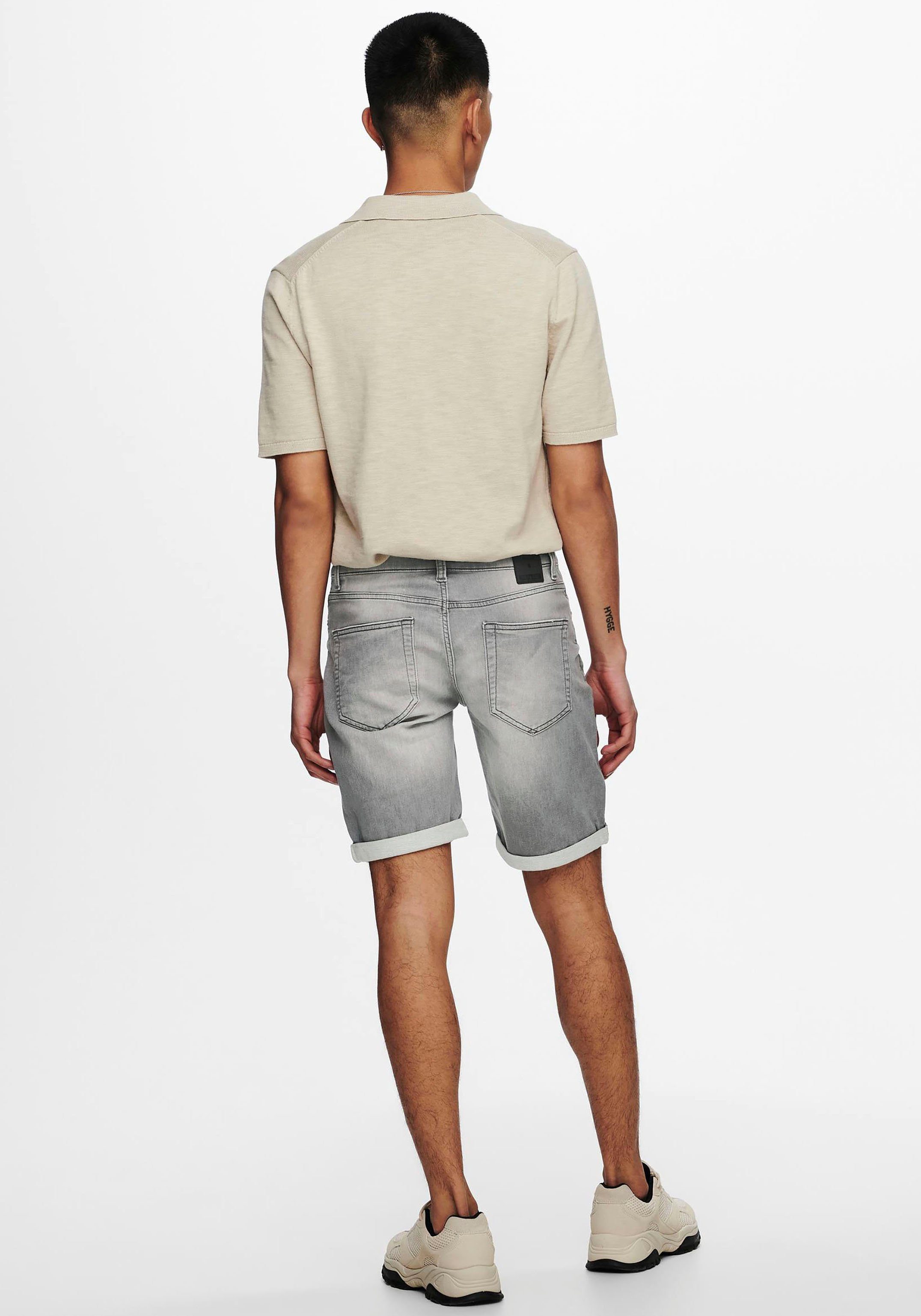 5189 ONSPLY Grey Jeansshorts NOOS ONLY SHORTS Denim LIGHT SONS DNM BLUE &