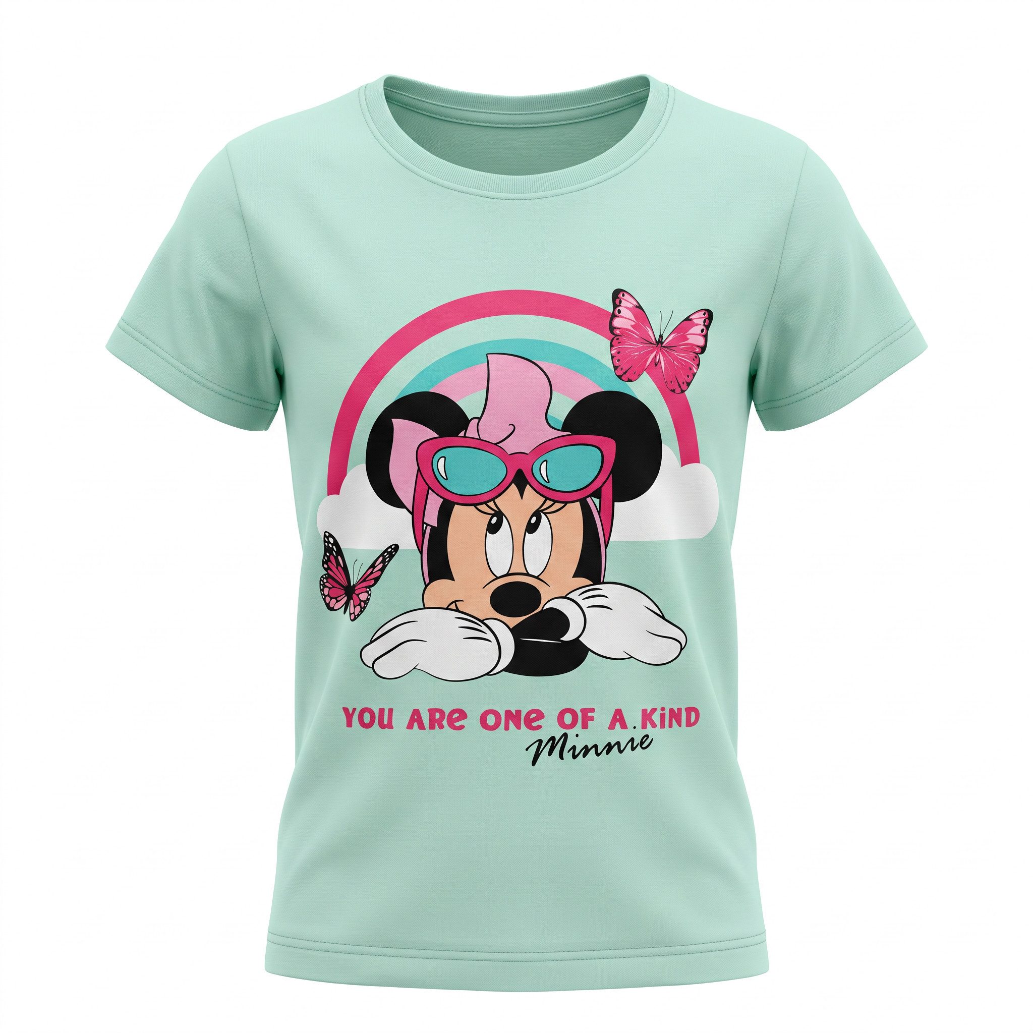 Disney Print-Shirt Disney Minnie Maus Mädchen Kinder kurzarm T-Shirt 100% Baumwolle, Gr. 98-128