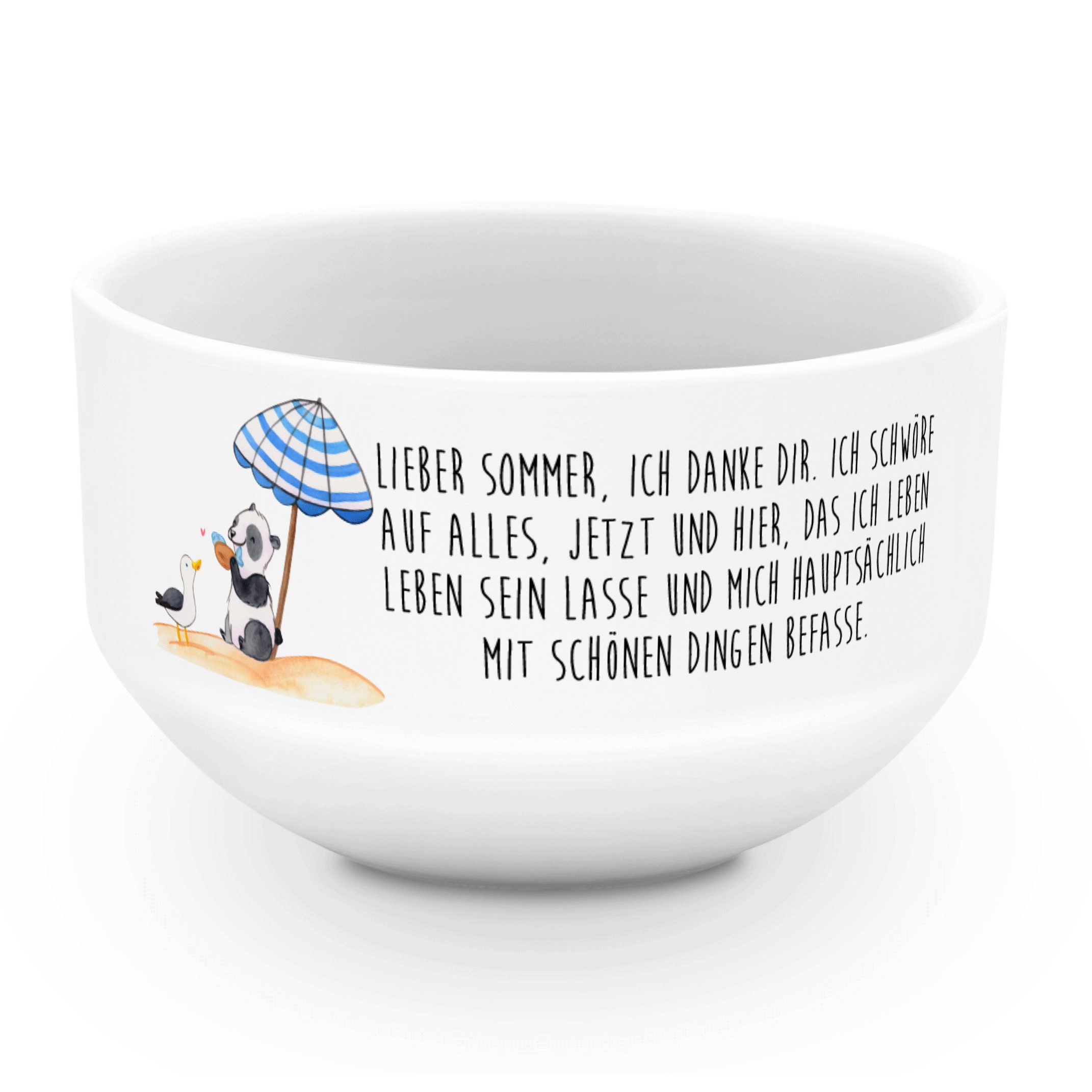 Mr. & Mrs. Panda Müslischale Lieber Sommer, Müslischüssel, Weiß, Sommergefühle, frisch gemähtes Gr, Keramik, (Packung, 1-tlg)