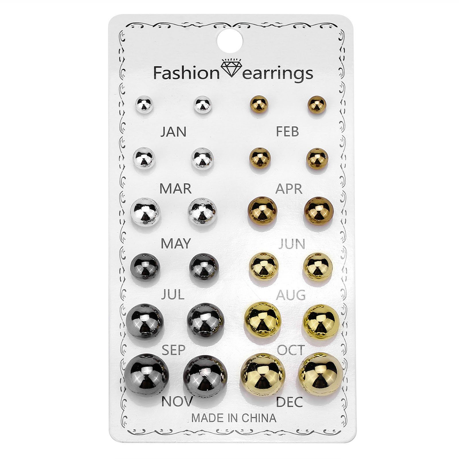 Blusmart Ohrring-Set 12 Paar Geometrische Ohrstecker, Zarte, Personalisierte Ohrringe