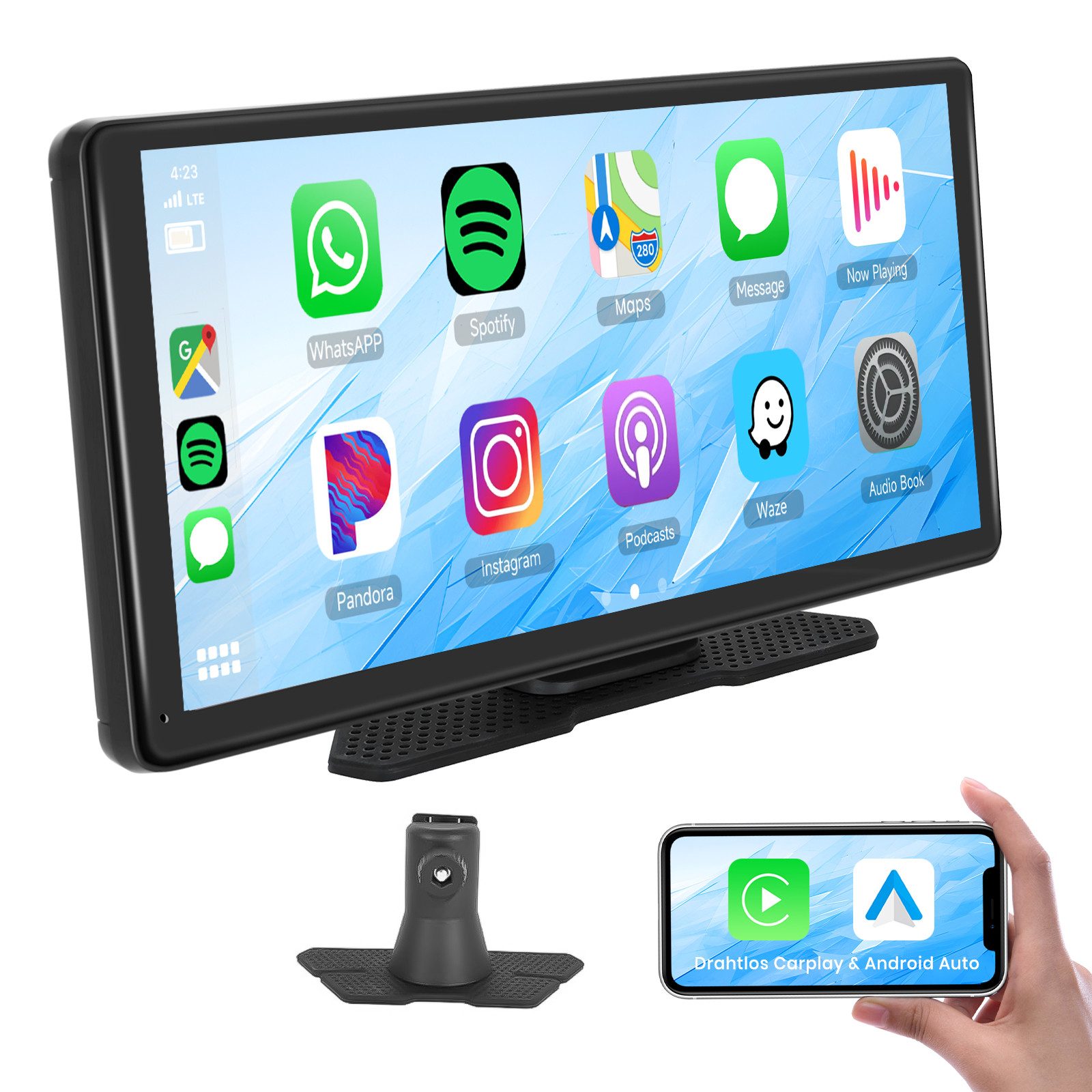 10,36-Zoll-Touchscreen Carplay Tragbarer Smart Player GPS-System Navigationsgerät