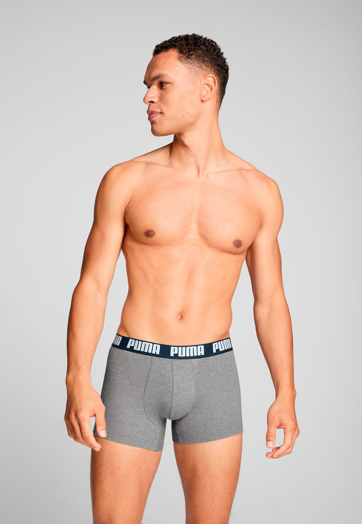 PUMA Boxershorts PUMA MEN EVERYDAY BASIC BOXERS 2P (Packung, 2er Pack) mit Puma Webbund