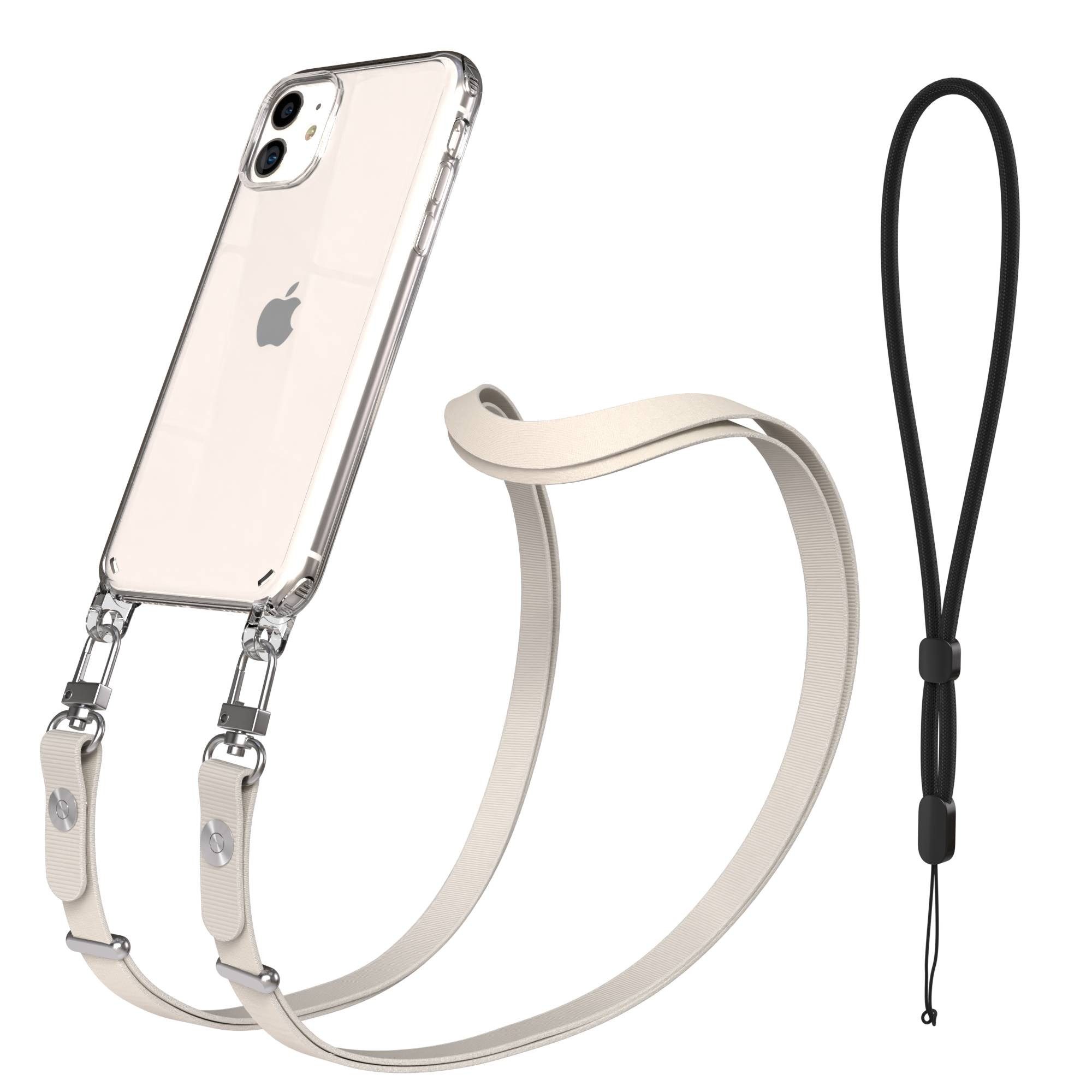 EAZY CASE Handykette für Apple iPhone 11 Handyhülle mit Handyband magnetisch, Minimalistisches Handyband in Taupe mit Magnetverschluss