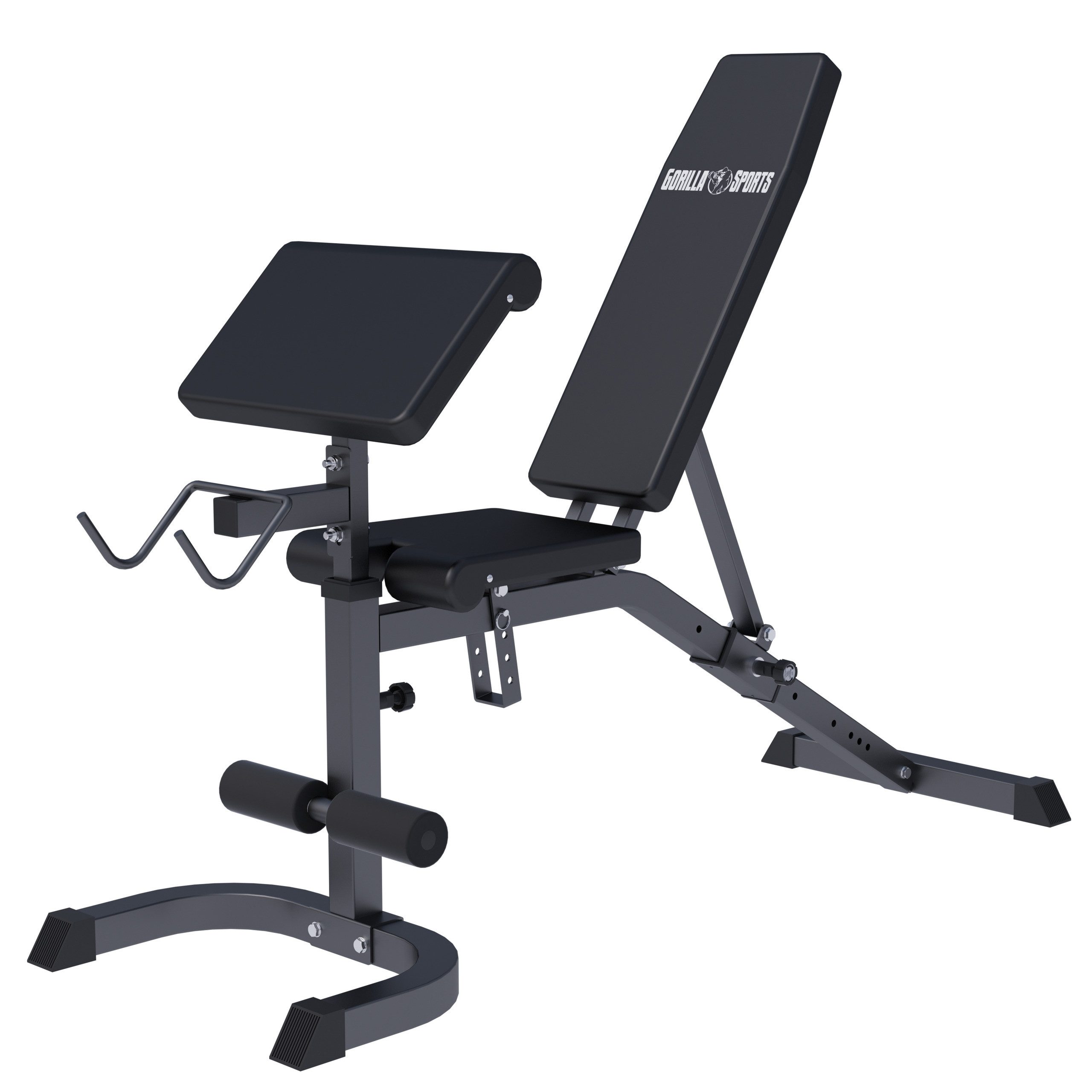 Hantelbank Rückenlehne und Sitz Verstellbar, 250kg - Schrägbank, Trainingsbank