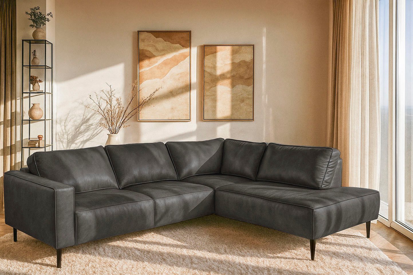 Home affaire Ecksofa Fumone, Lederoptik oder Soft-Touch Chenille, Breite 26 günstig online kaufen