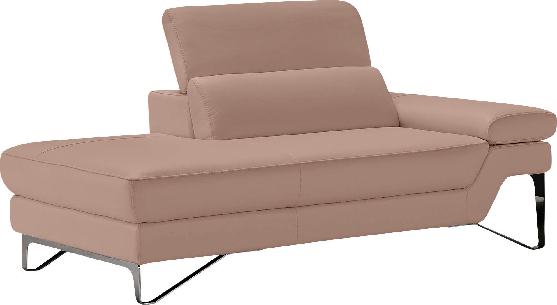 Egoitaliano Ottomane Princess, elegantes Designsofa mit erstklassigem Sitzkomfort, inkl. verstellbarem Kopfteil und edle Designmetallfüße
