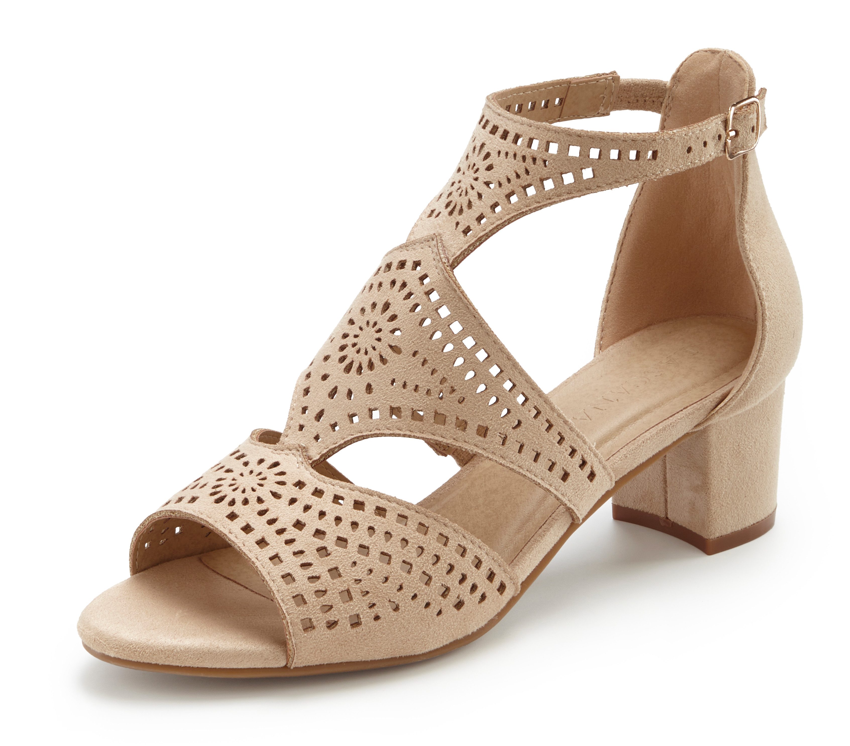 LASCANA Sommerschuh, Riemchensandalette mit Blockabsatz VEGAN