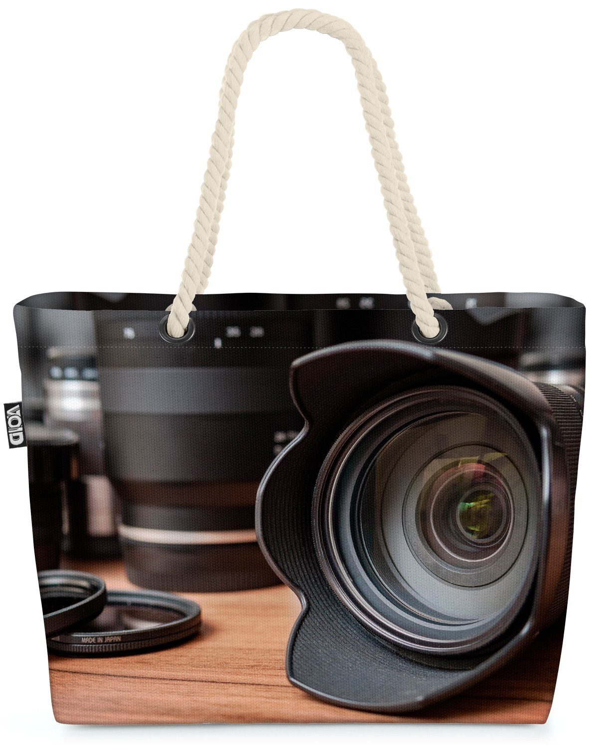 VOID Strandtasche (1-tlg), Kamera Optik Linse Fotografie Fotograf Fotoapparat Kamera Kameralinse