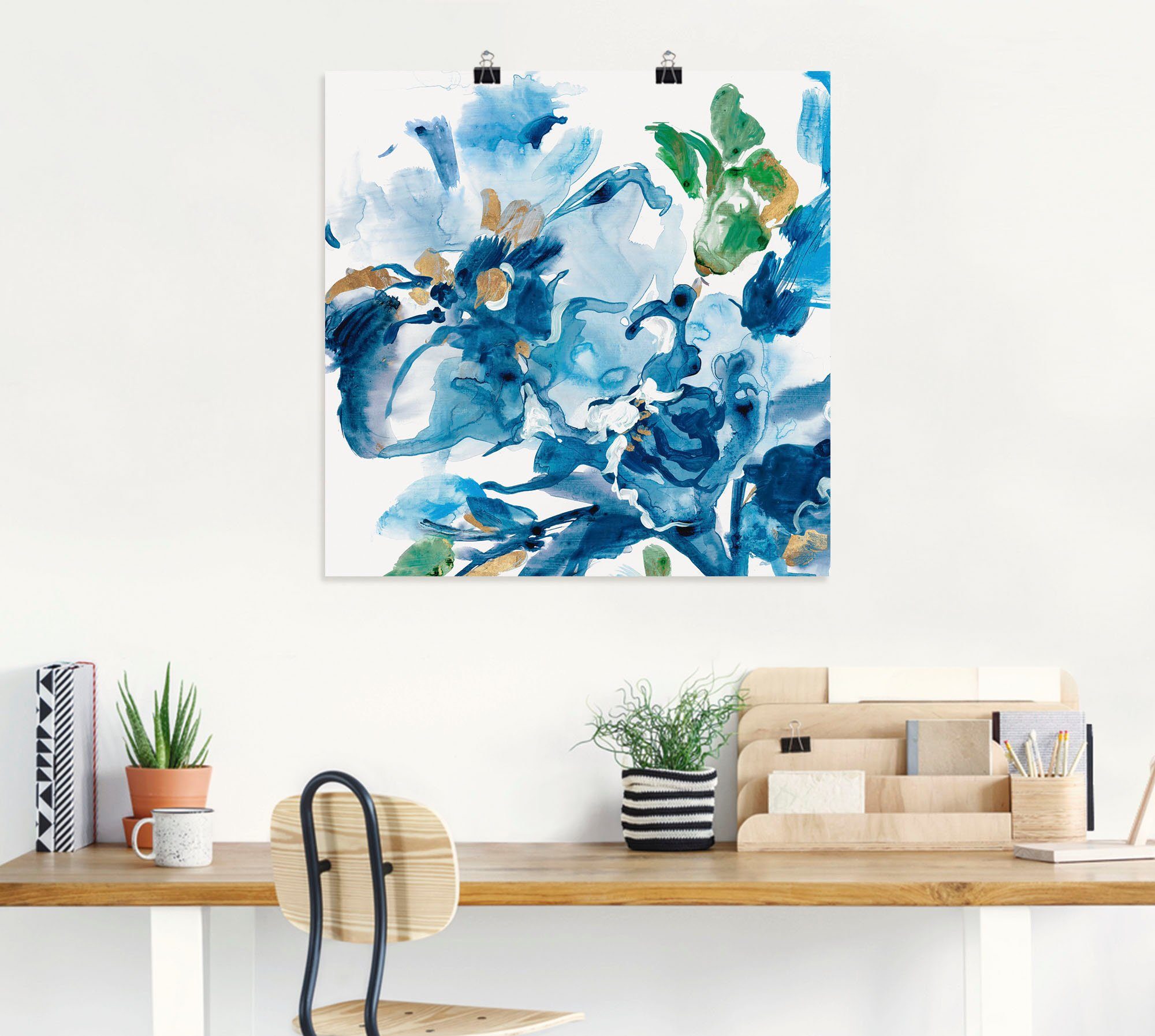 St), Leinwandbild, oder Floral, Wandaufkleber (1 Blumenbilder Wandbild in Cerulean als versch. Poster Artland Größen Alubild,