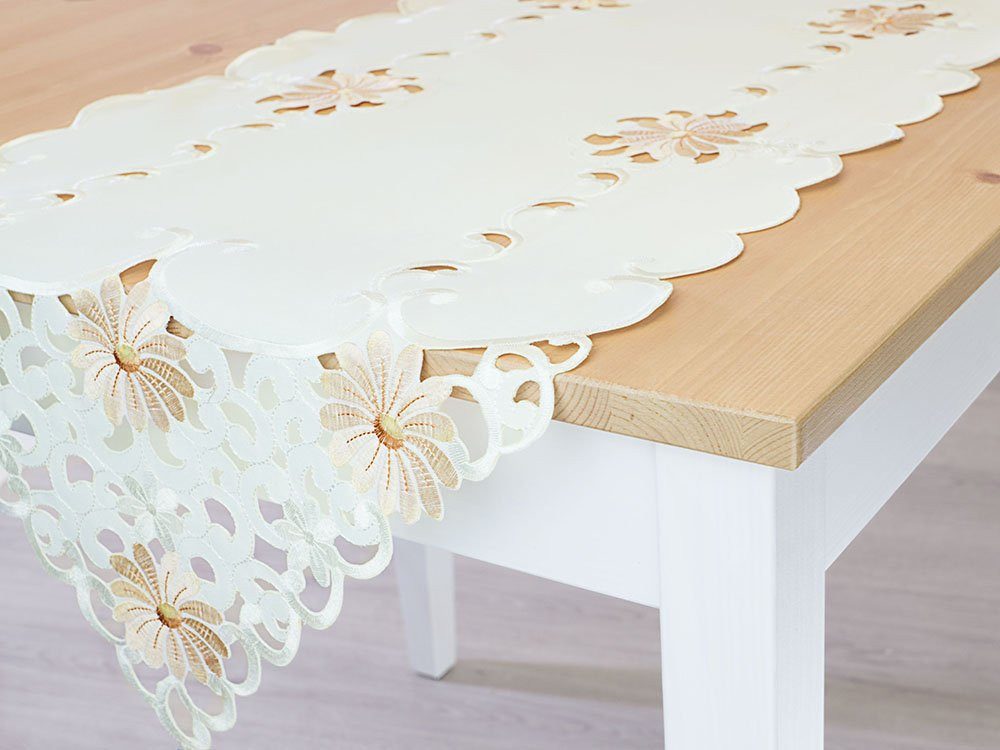 LYSEL® Tischläufer Blütenstickerei (1-tlg), LxHxB 40x40x110cm