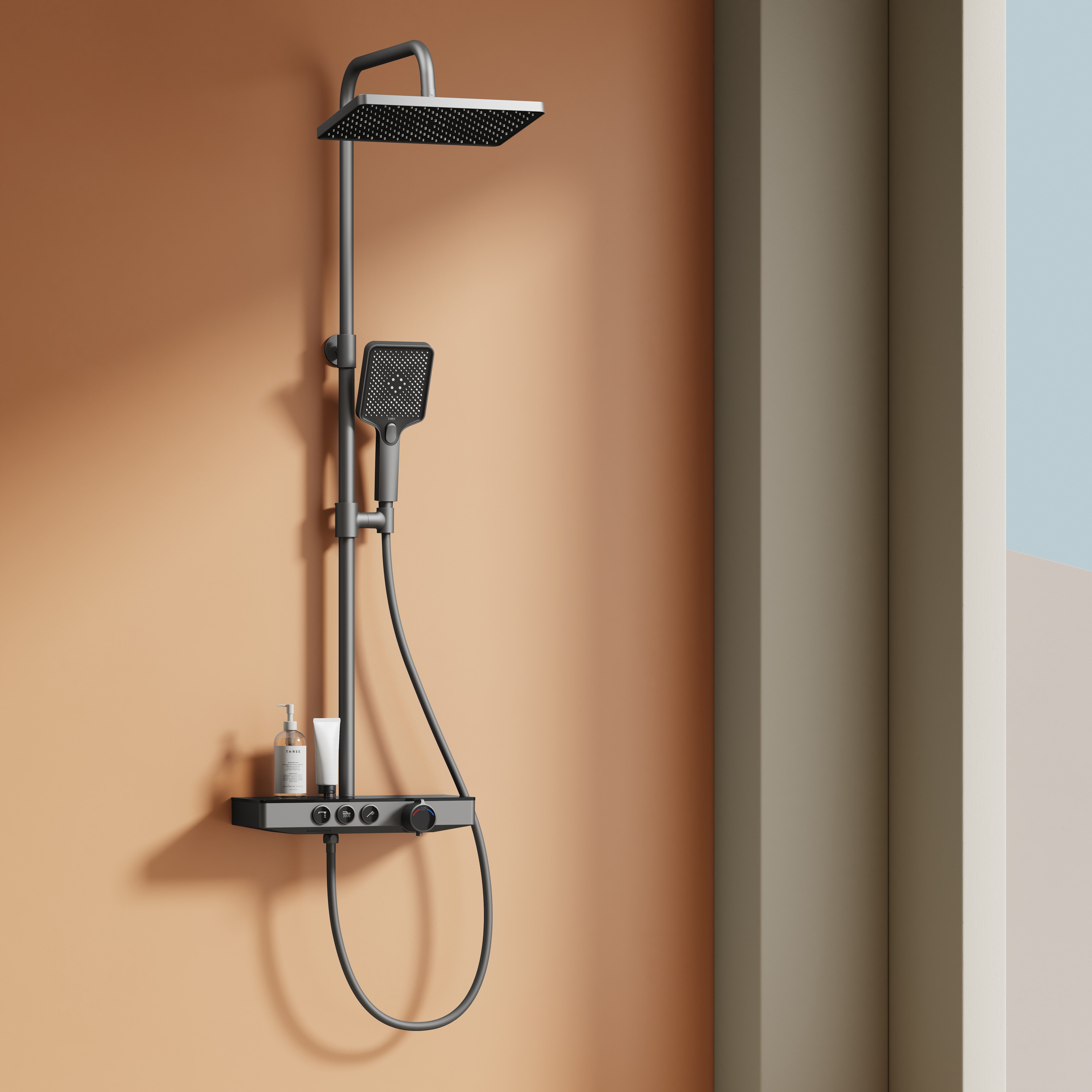 EMKE Duschsystem Regendusche Duschsystem 30x20cm Thermostat günstig online kaufen