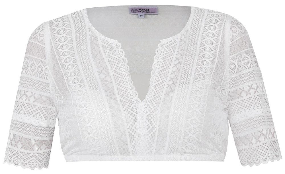MarJo Dirndlbluse Dirndlbluse Geßlau kurzarm weiß