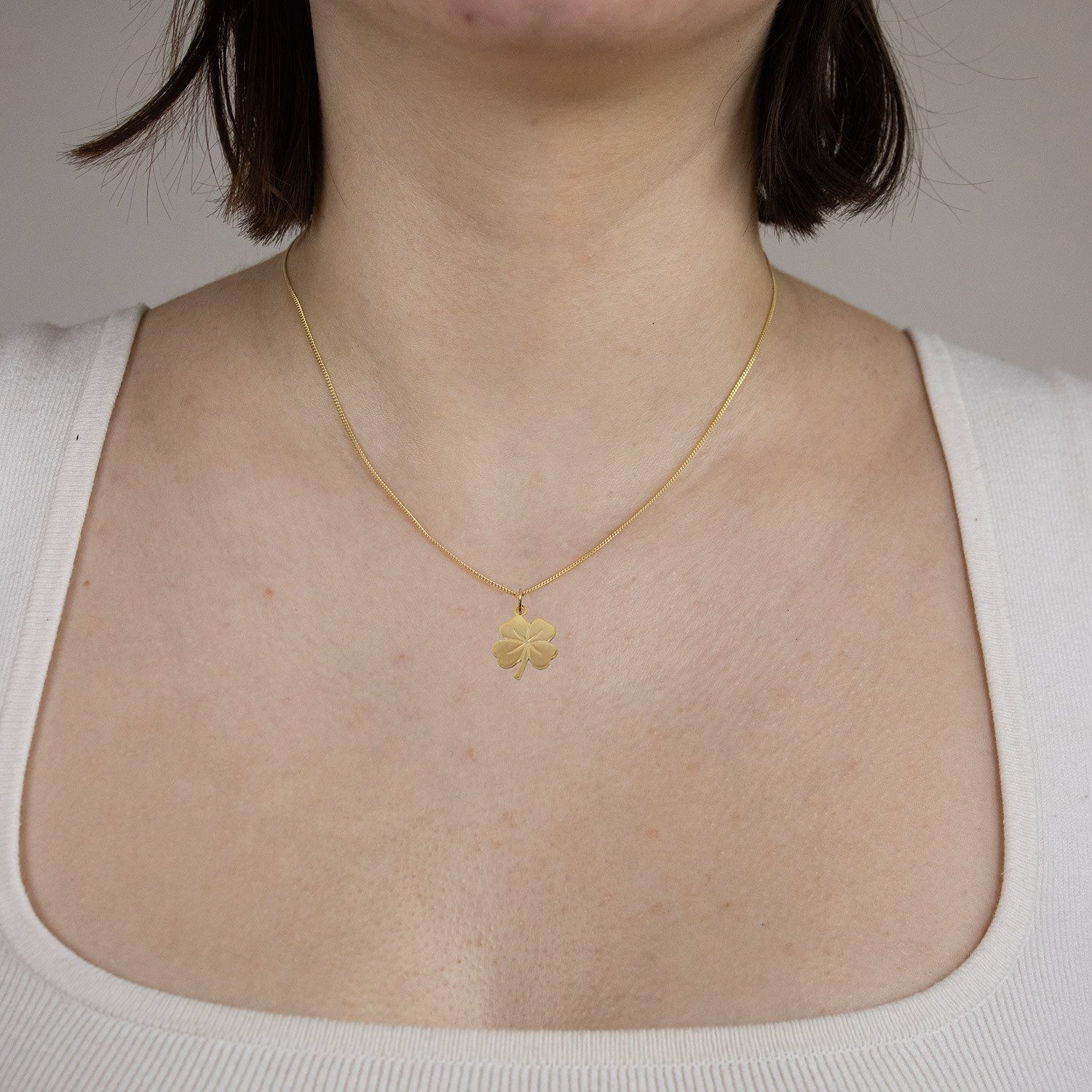 HOPLO Kettenanhänger Gold Anhänger Kleeblatt mit Goldkette massiv 333 - 8 K günstig online kaufen