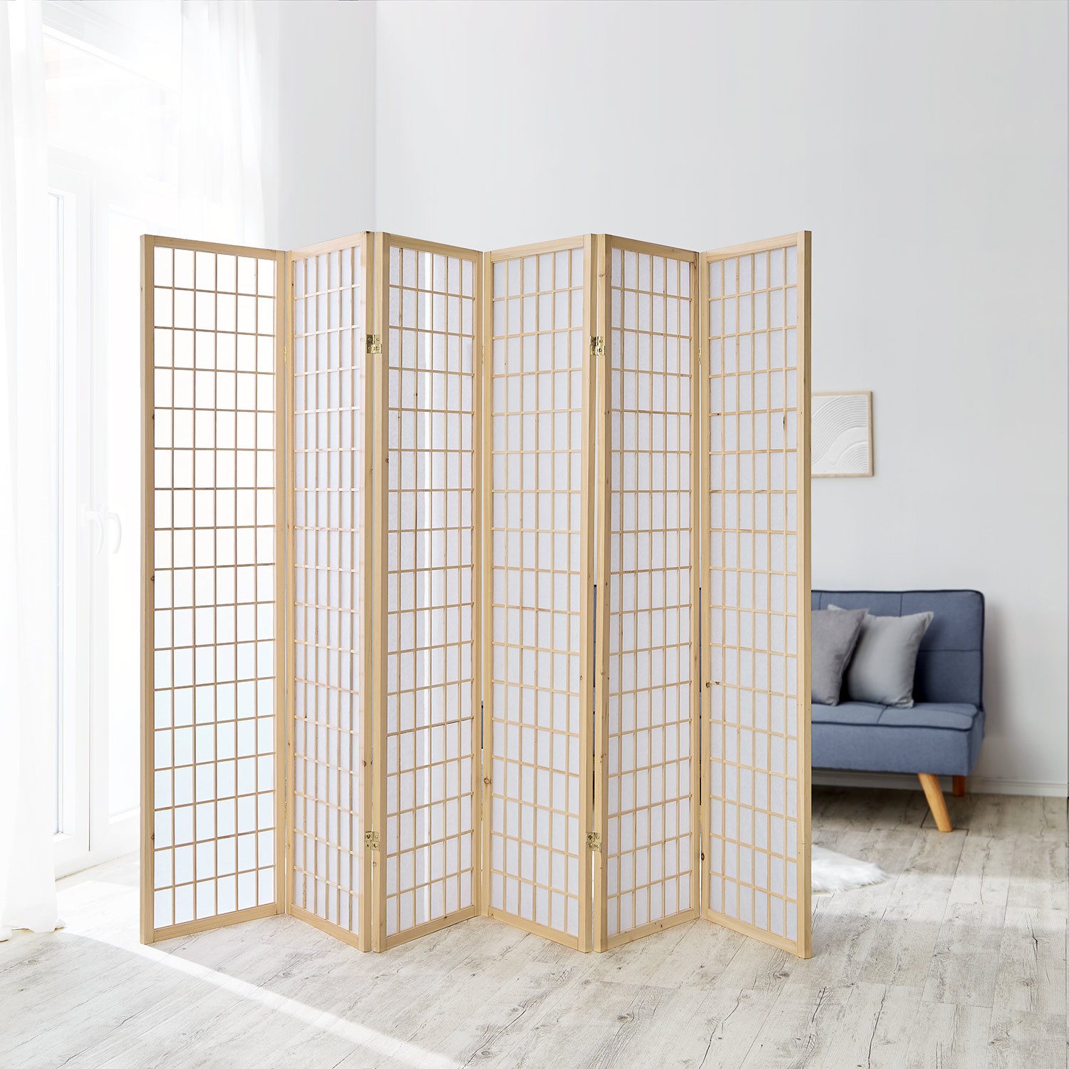 Homestyle4u Paravent Raumteiler Trennwand Shoji Natur günstig online kaufen