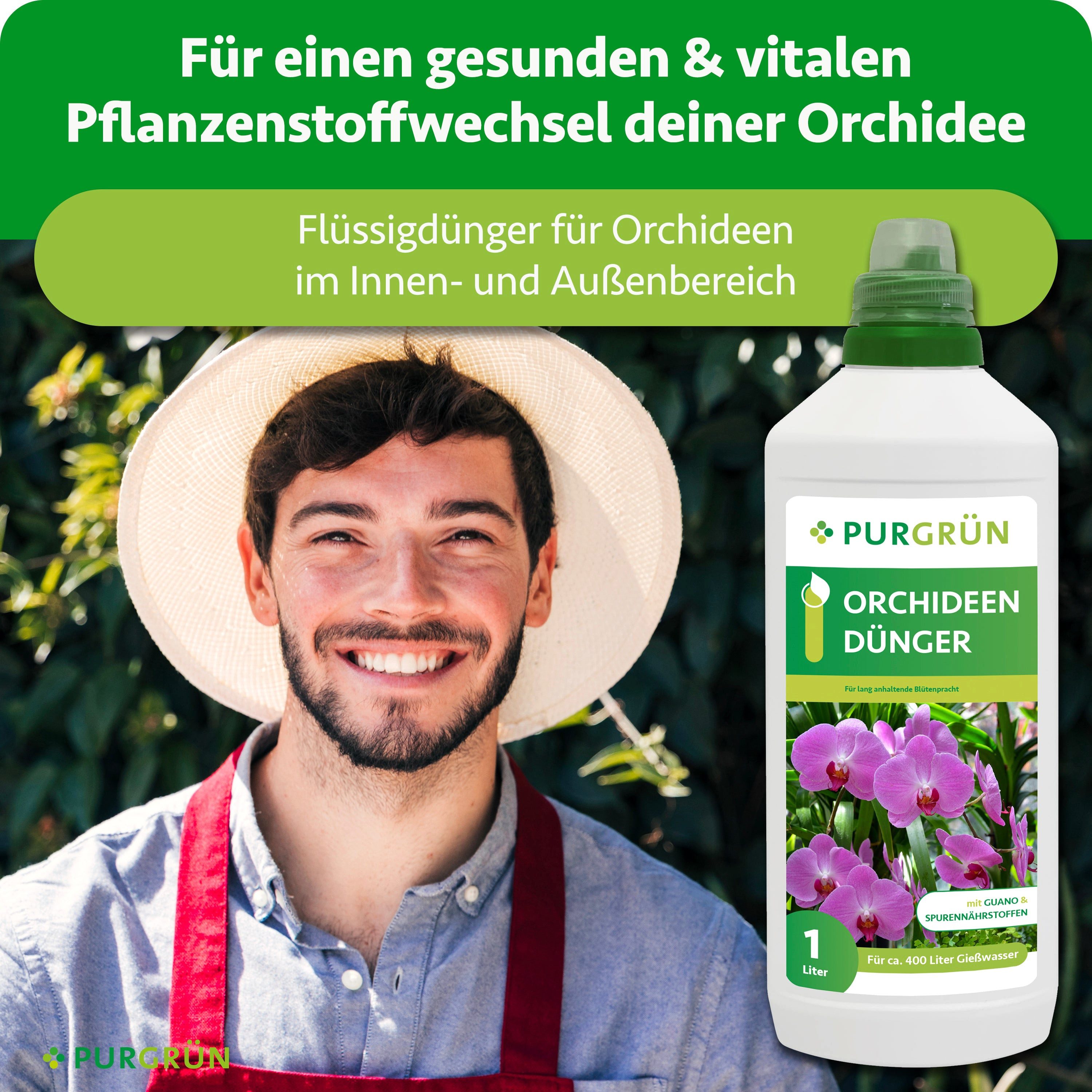 Purgrün Blumendünger Orchideen Dünger, NPK 7+5+6, für Blütenpracht, 1L, Flü günstig online kaufen
