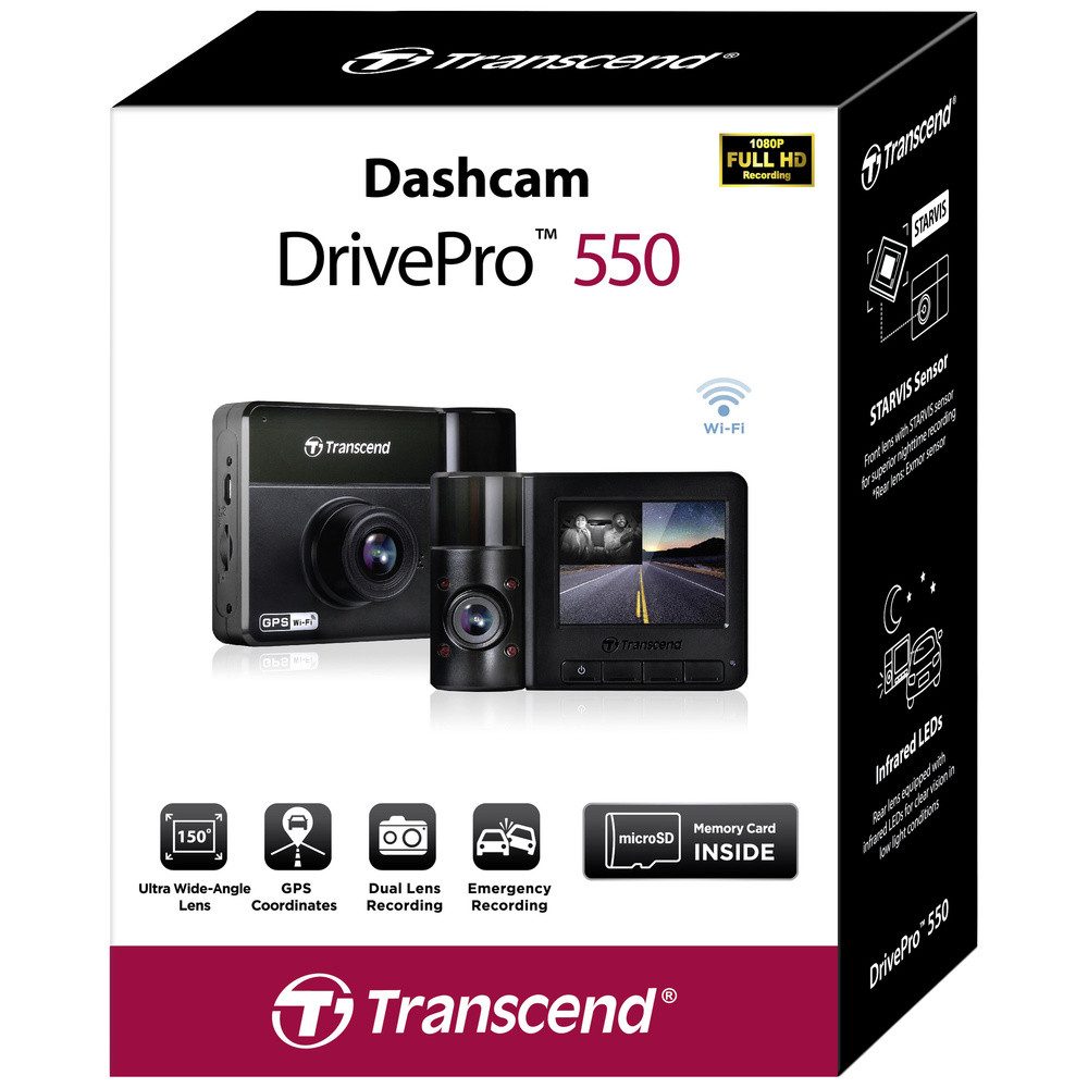 Transcend Transcend DrivePro 550B Dashcam mit GPS Blickwinkel horizontal max.=15 Dashcam