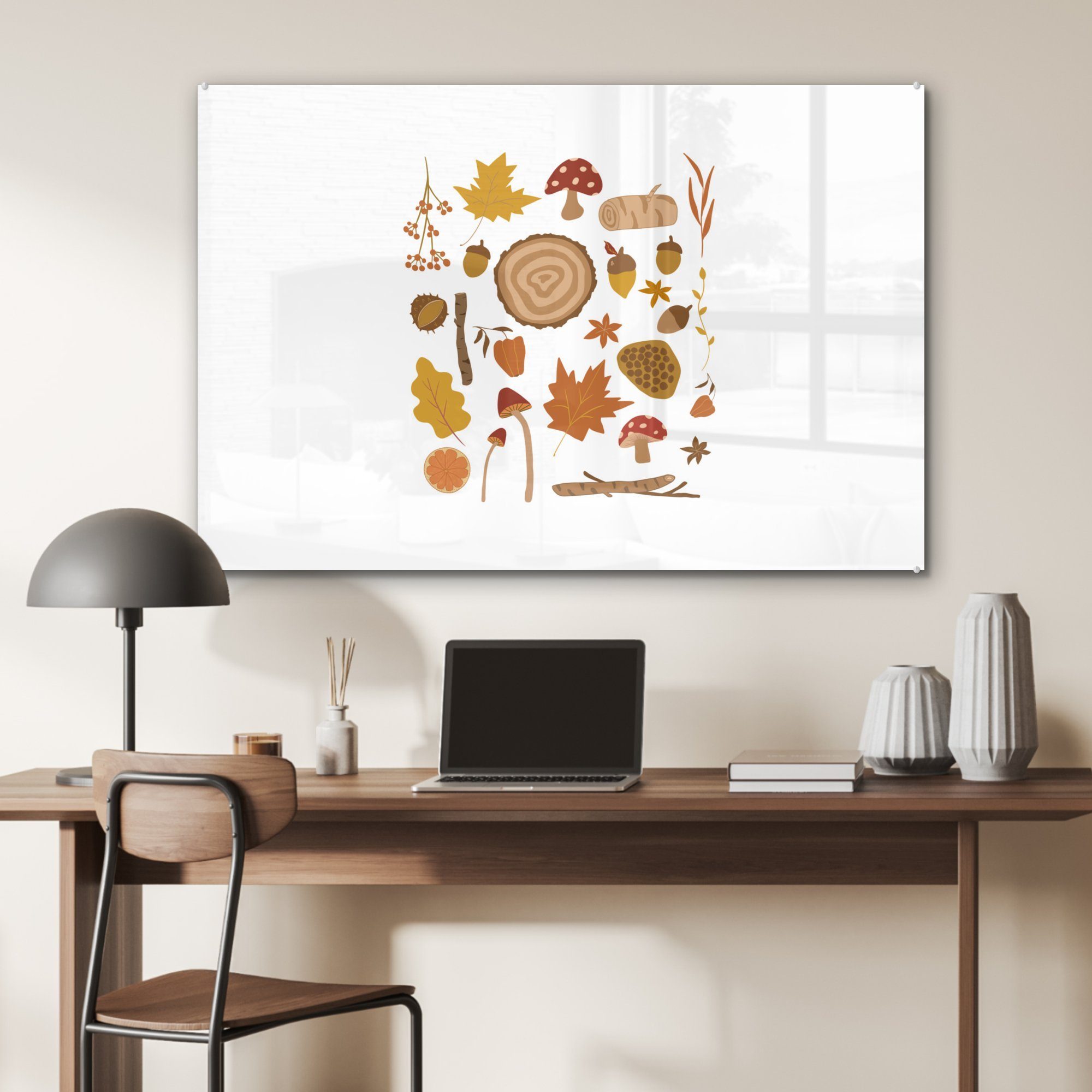 Jahreszeiten Acrylglasbild Collage, Wohnzimmer Schlafzimmer & MuchoWow Acrylglasbilder - Herbst St), (1 -