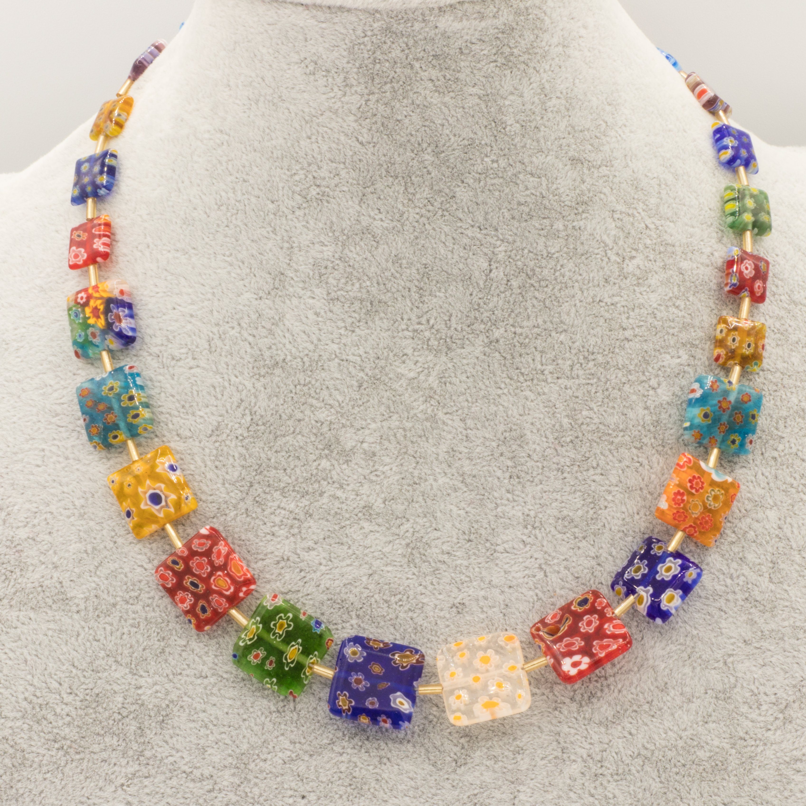 Bella Carina Perlenkette Kette mit Millifiori günstig online kaufen