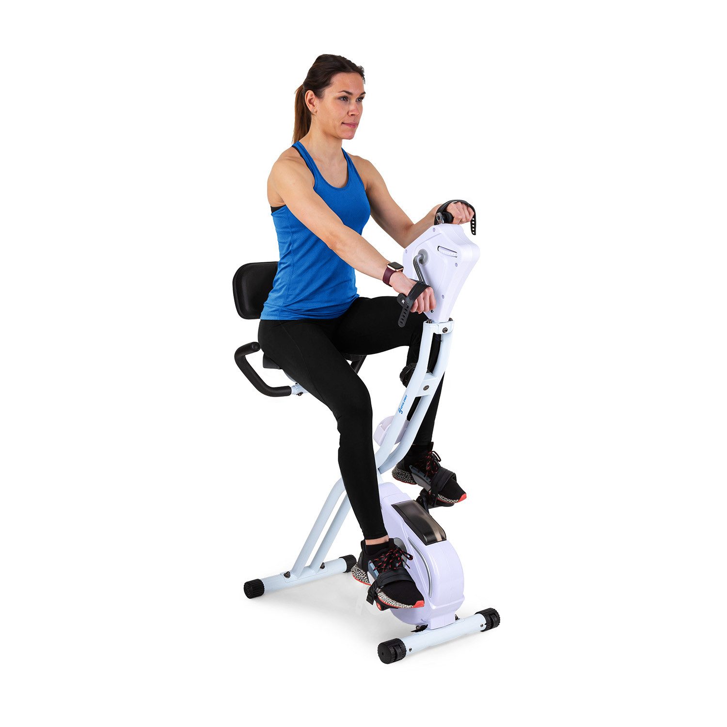 Capital Sports Heimtrainer Azura Full Body Comfort (griffsichere Handgriffe mit verstellbaren Haltelaschen), Standfahrrad Heimtrainer Hometrainer Fahrrad klappbar Cardio Fitness