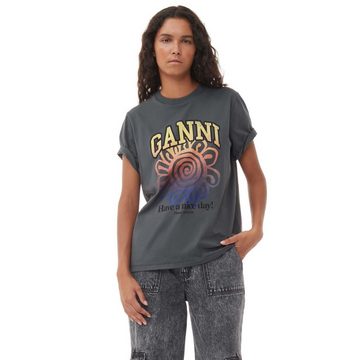 GANNI T-Shirt T-Shirt FLOWER RELAXED aus Bio-Baumwolle