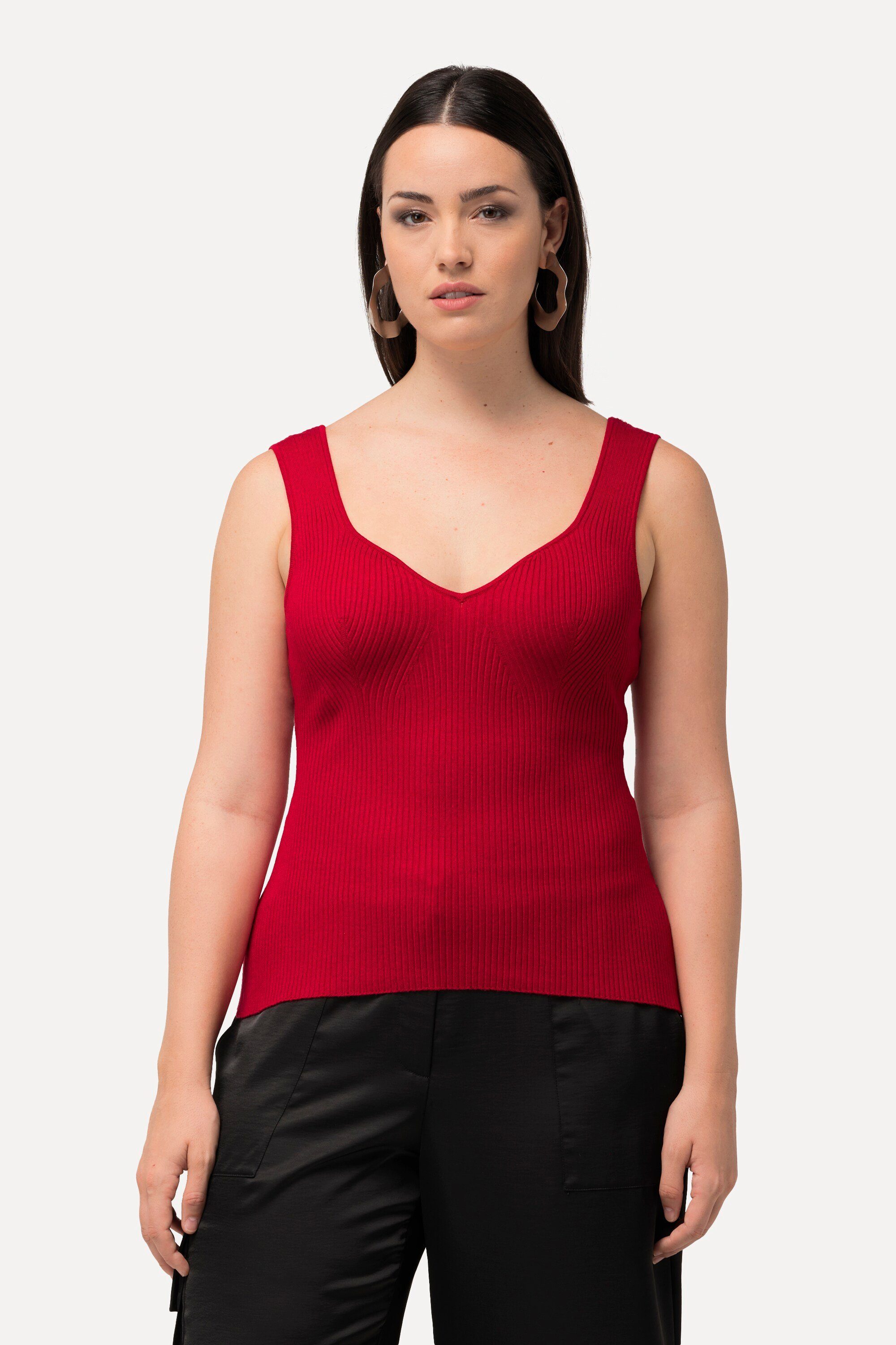 Ulla Popken Longtop Ripptop Slim Herzausschnitt günstig online kaufen