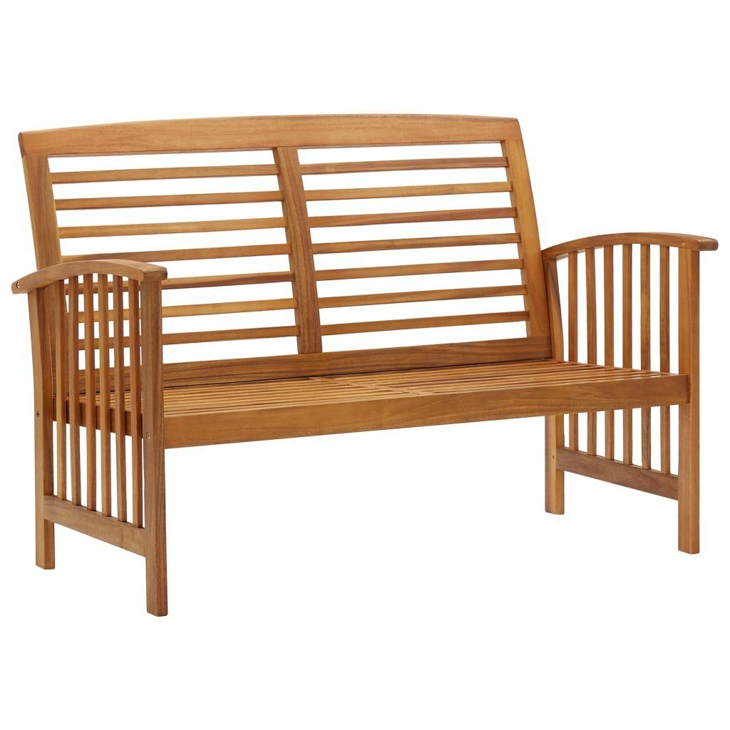furnicato Gartenbank Echtholz 119 x 67 x 83 cm, Bequeme Sitzbank mit Armlehnen und Rückenlehne für deinen Garten