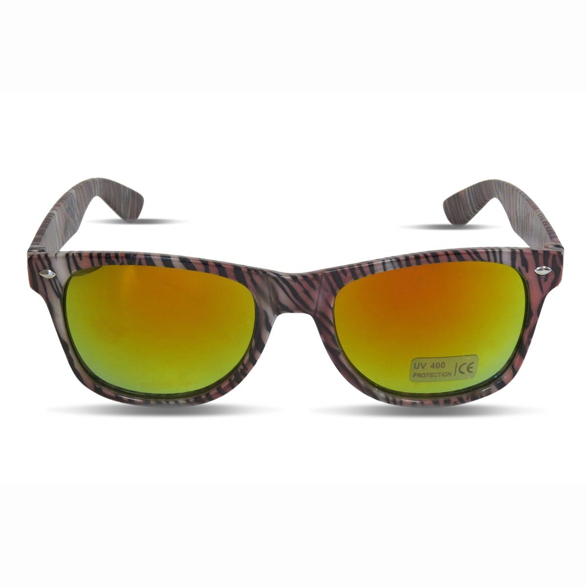 Sonnenbrille Originelli Leo tiger Verspiegelt Muster Sonia Onesize Fun Sonnenbrille Party Blume