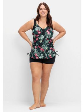 Sheego Tankini-Top Große Größen, mit Tropenprint und seitlicher Raffung