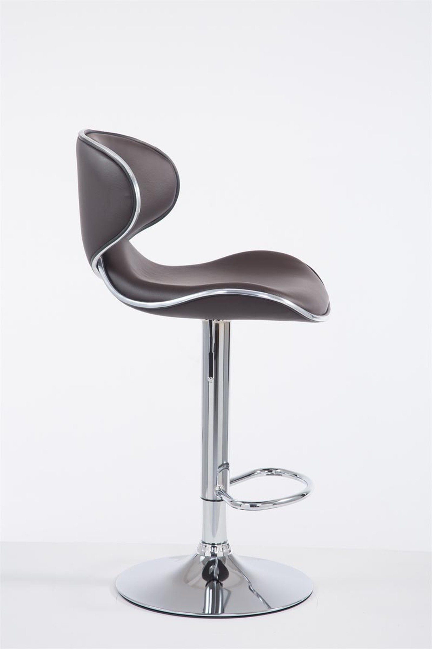 TPFLiving Barhocker - - Braun Las-Palmas Rückenlehne Gestell: Sitzfläche: drehbar Kunstleder chrom für Theke - (mit höhenverstellbar 360° Metall Küche), - hoher & Hocker