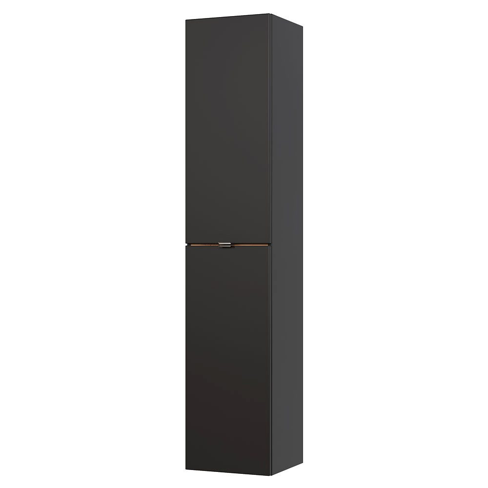 Lomadox Hochschrank TOSKANA-BLACK-56 Badezimmer in seidenmatt günstig online kaufen