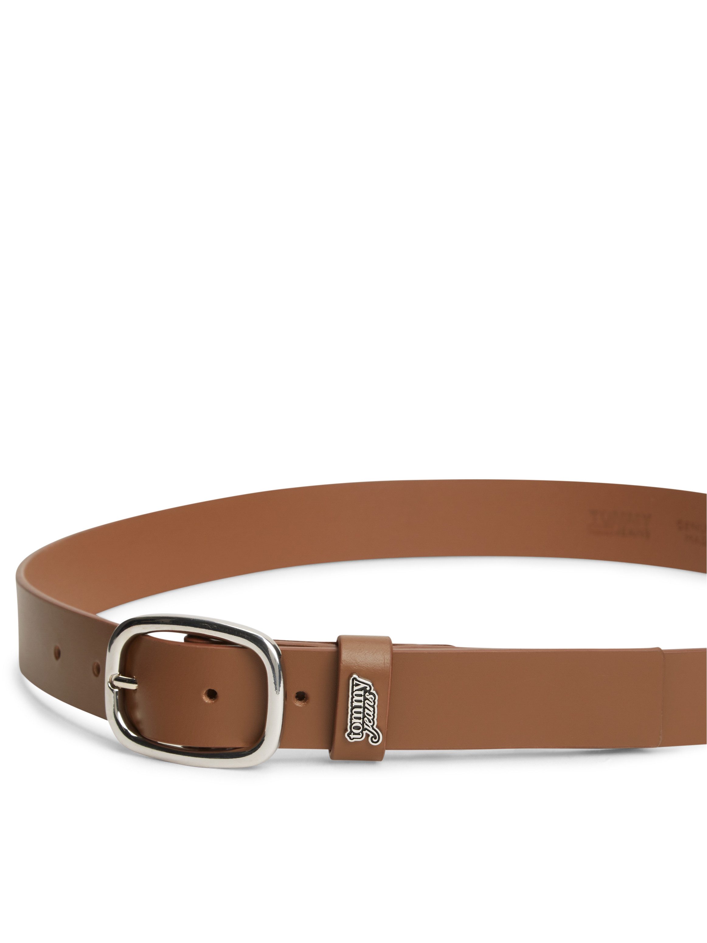 Tommy Jeans Ledergürtel TJW OVAL 3.0 BUCKLE Größenverstellbar mit Logodetail